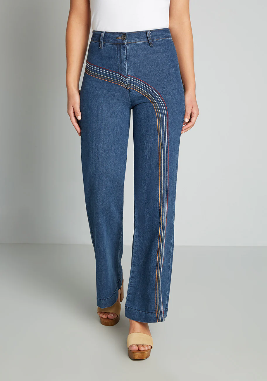 Rainbow With Me Wide-Leg Jeans