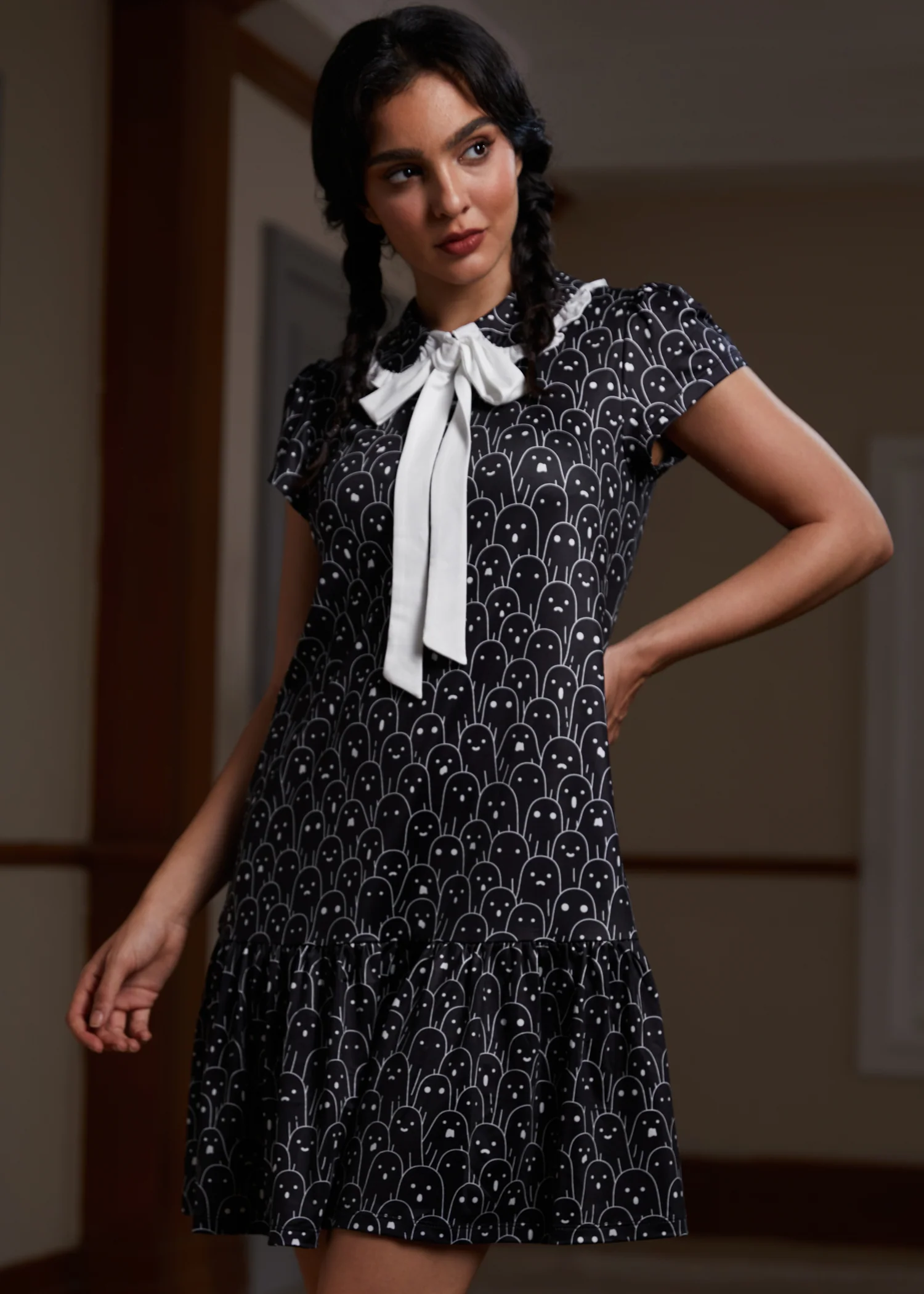 Mornings in the Mist Ruffle Dress