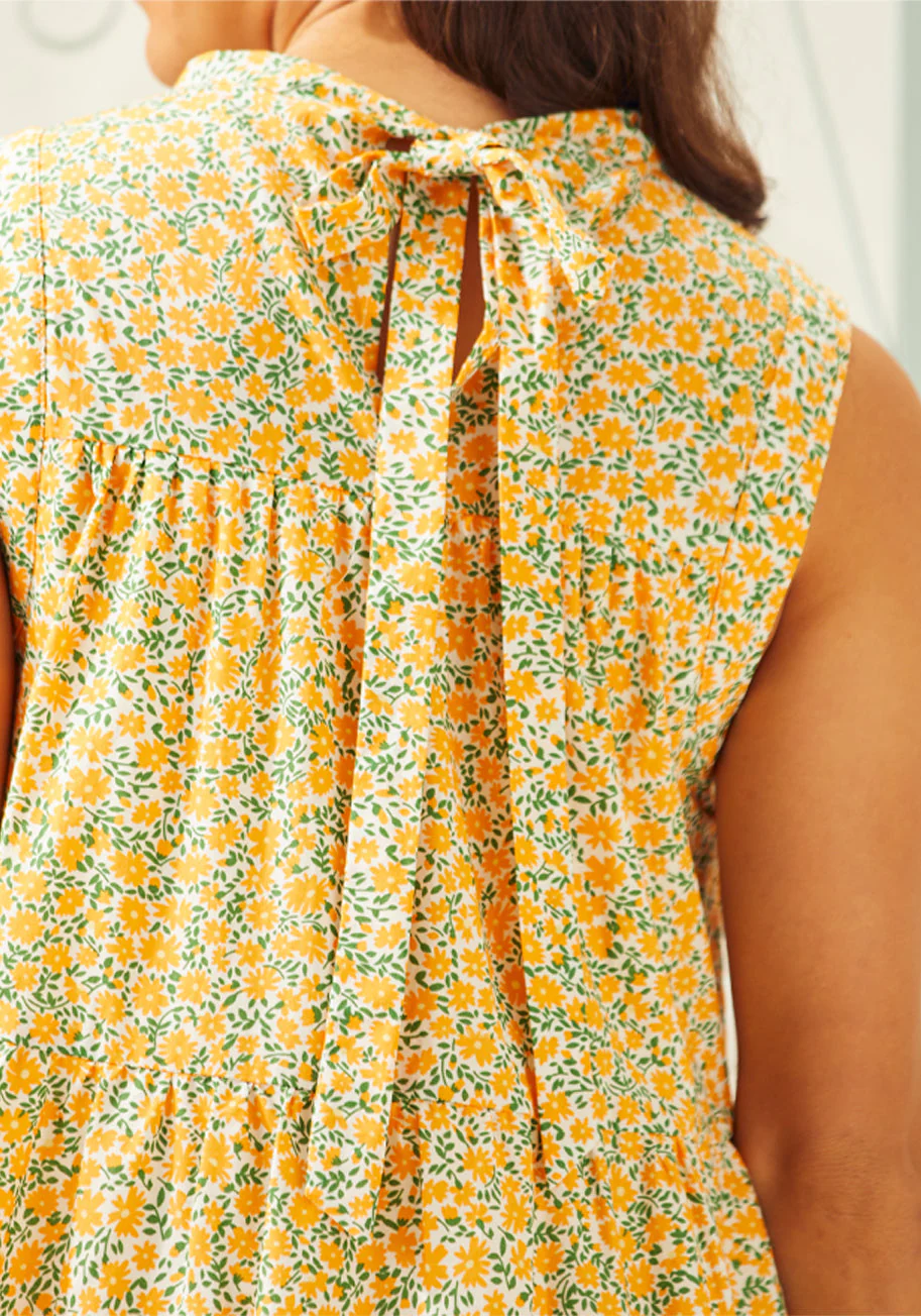 Garden Glamour Sleeveless Shift Dress