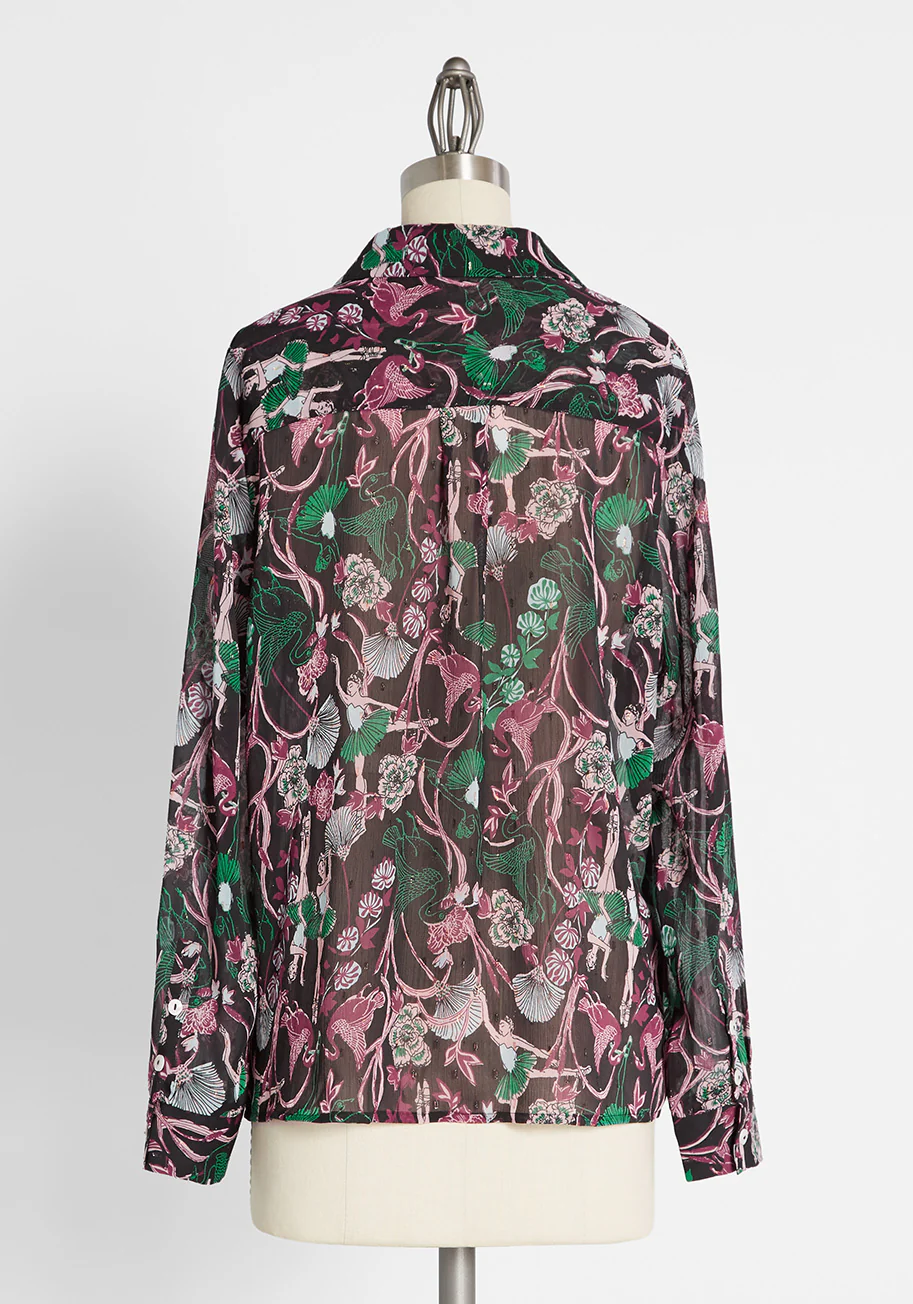 Swan Lake Soiree Button-Up Shirt