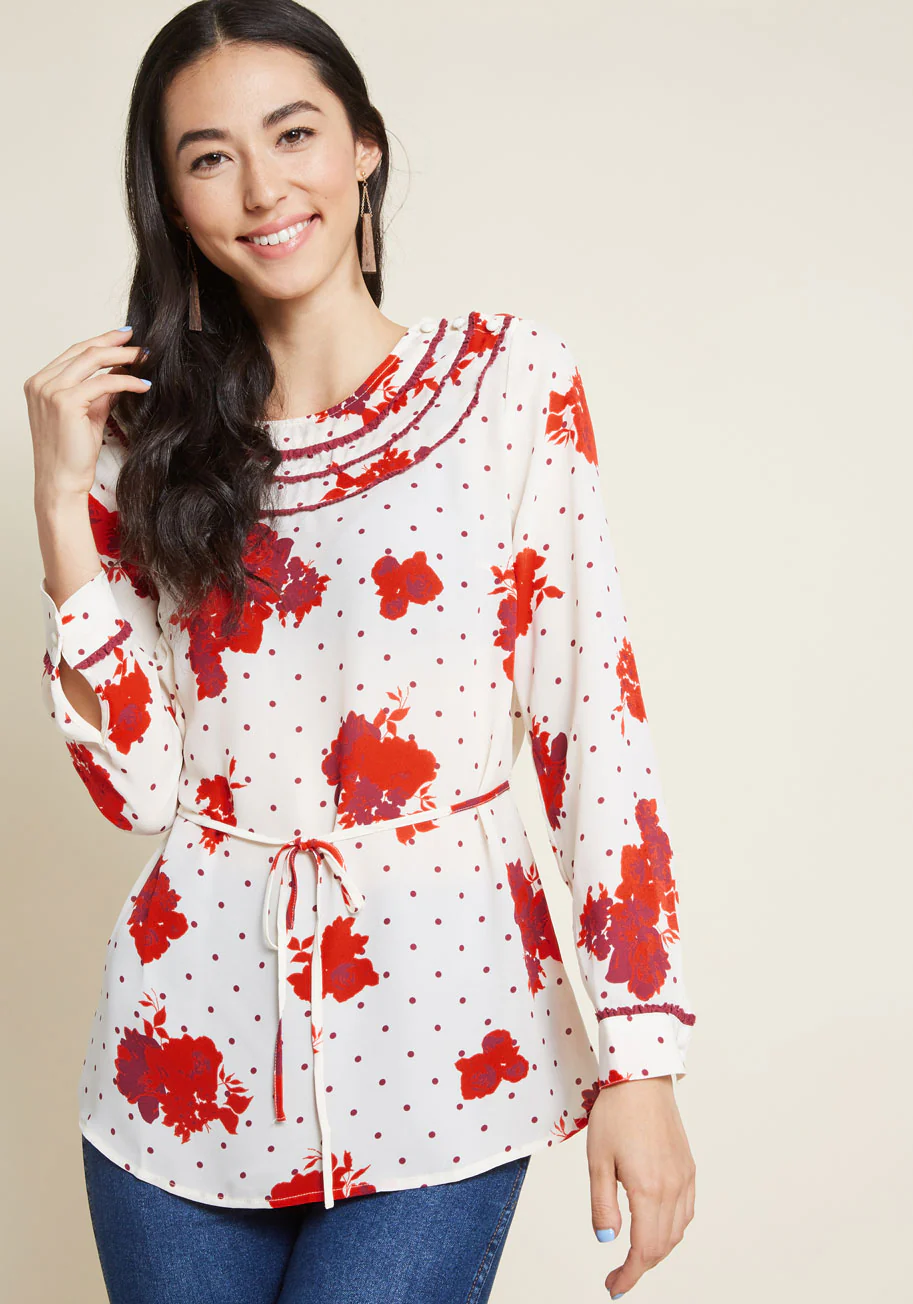 Retro Refresh Long Sleeve Top in Print Mix