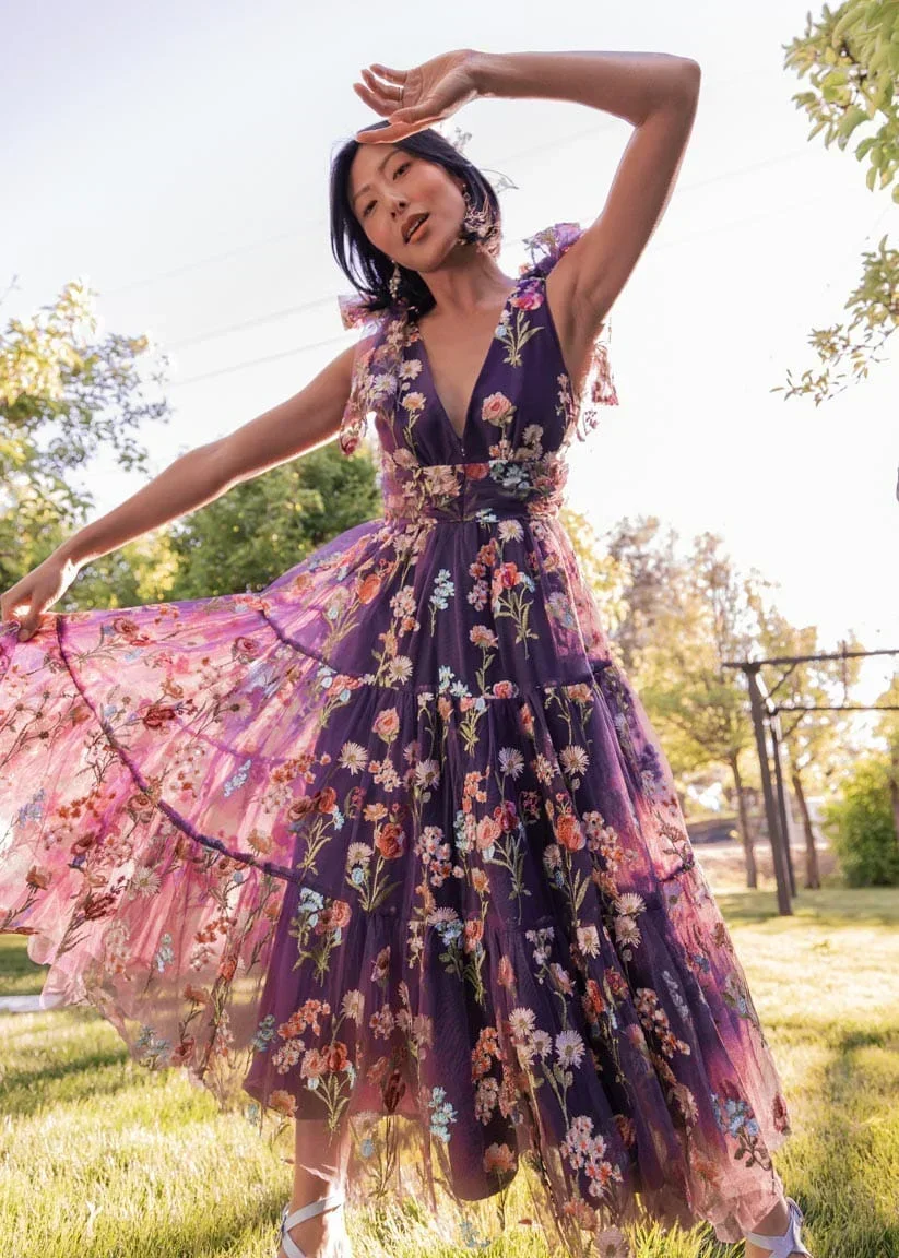 Margaret Midi Dress Purple