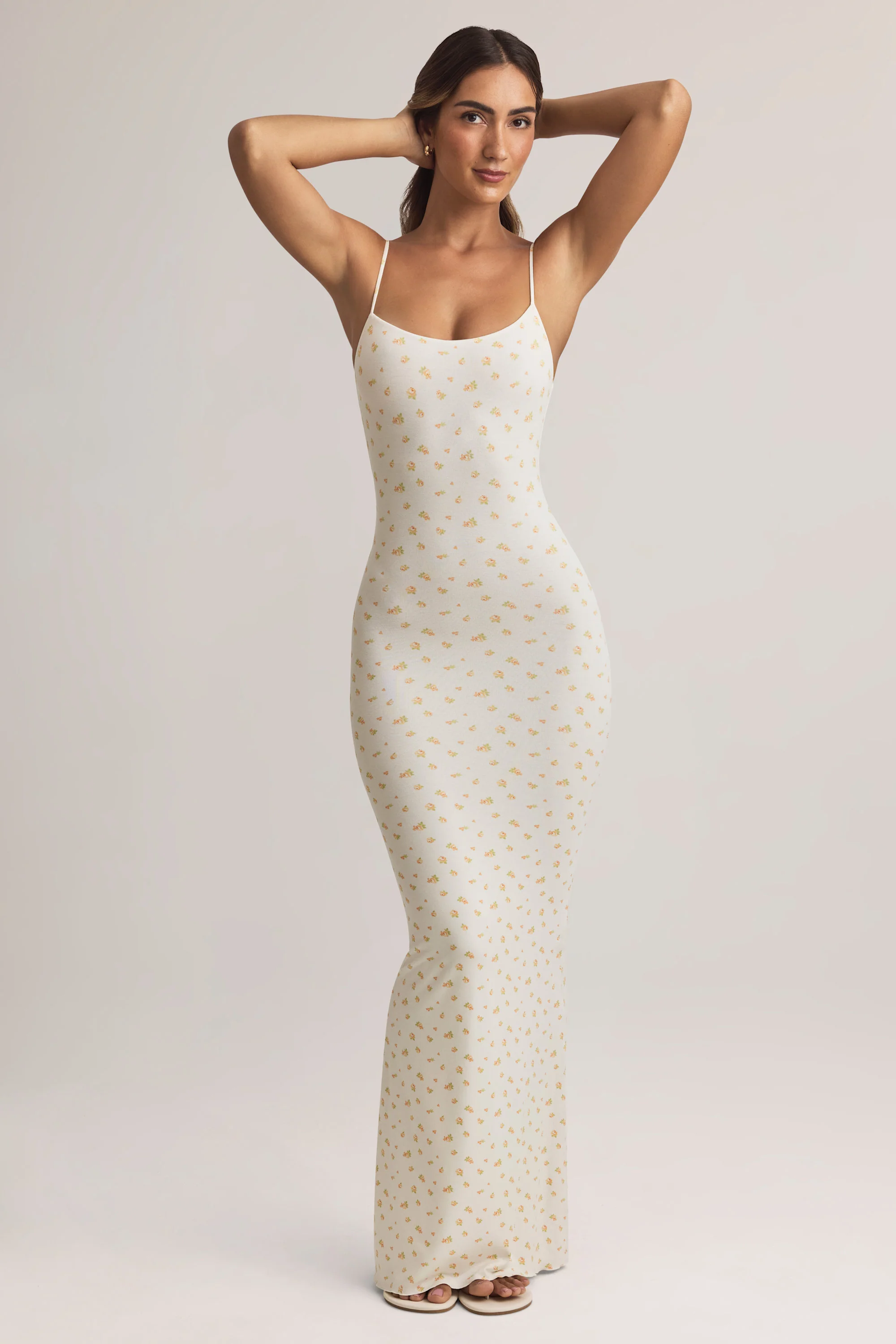 Modal Scoop-Neck Maxi Dress in Floral Print
