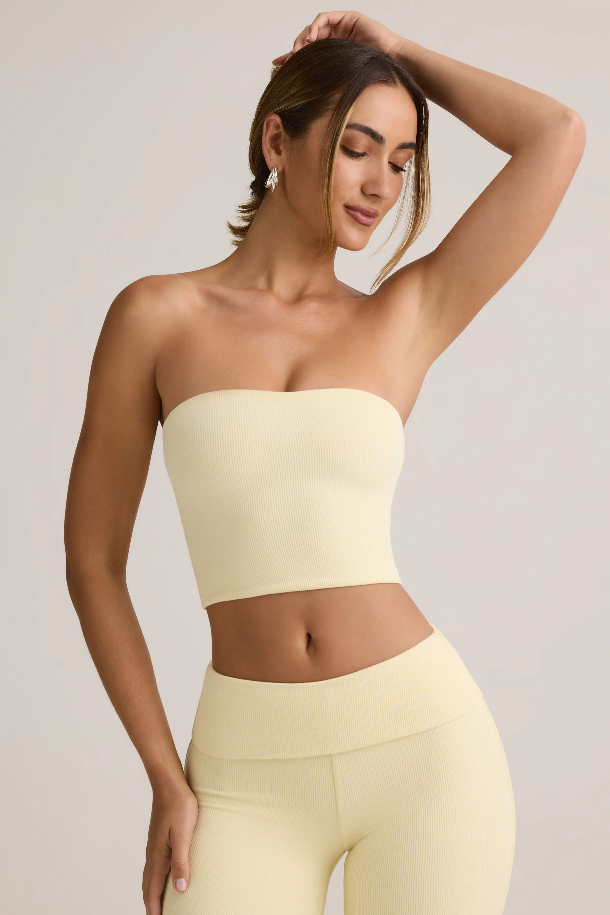 Modal Strapless Crop Top in Buttercream Yellow