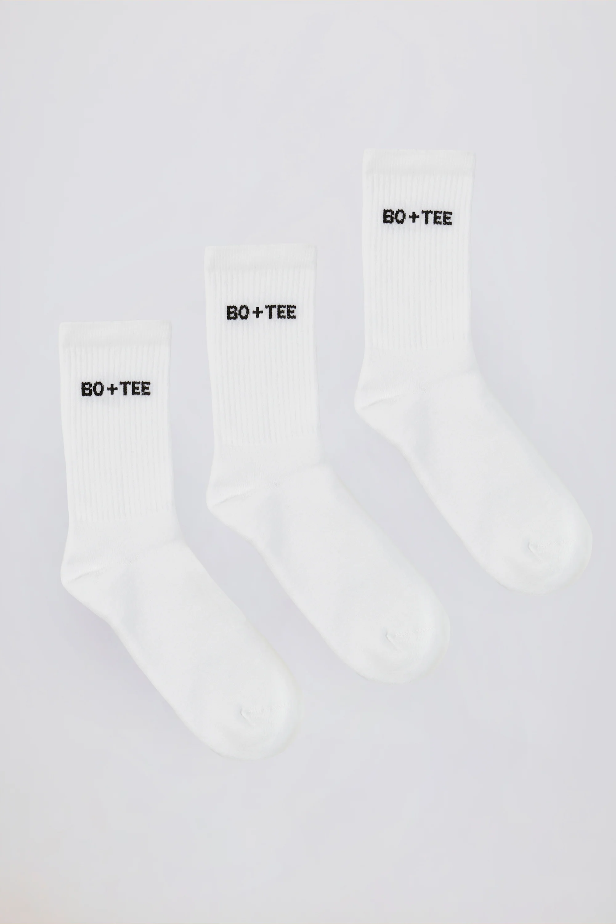 Ribbed Crew Sock Bundle in White