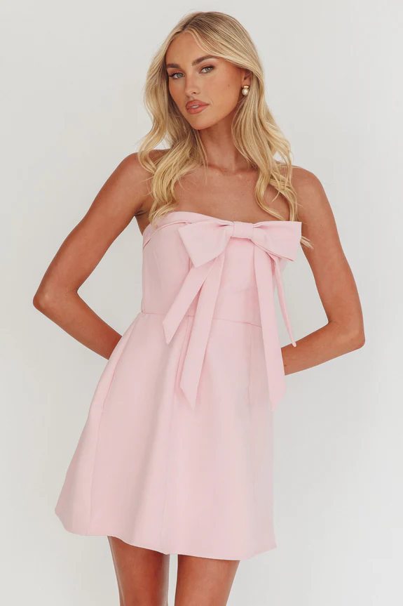 Lollipop Strapless Bow Bust Mini Dress