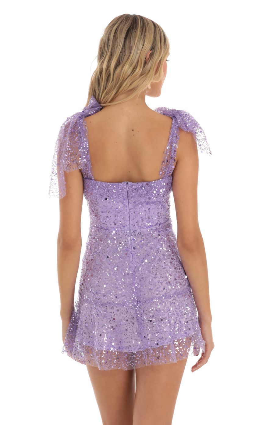 Sequin Mini Dress in Purple