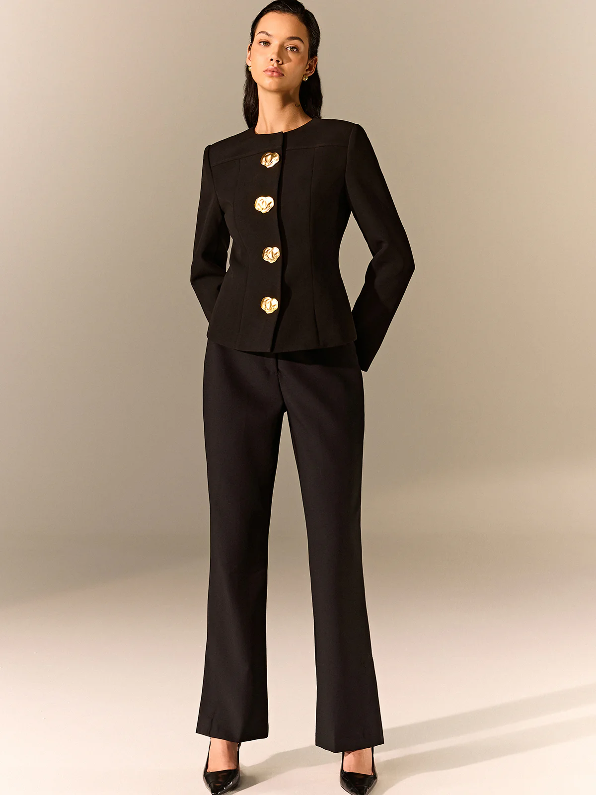 Metal Detail Tailored Blazer