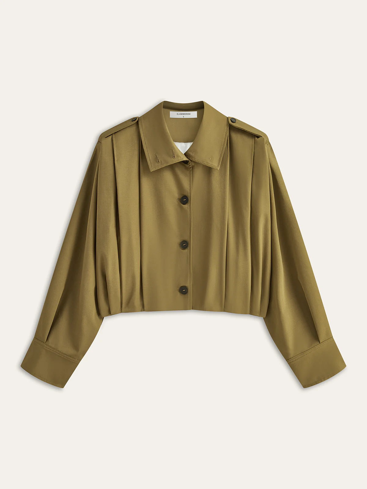 Pleated Cropped Trench Coat