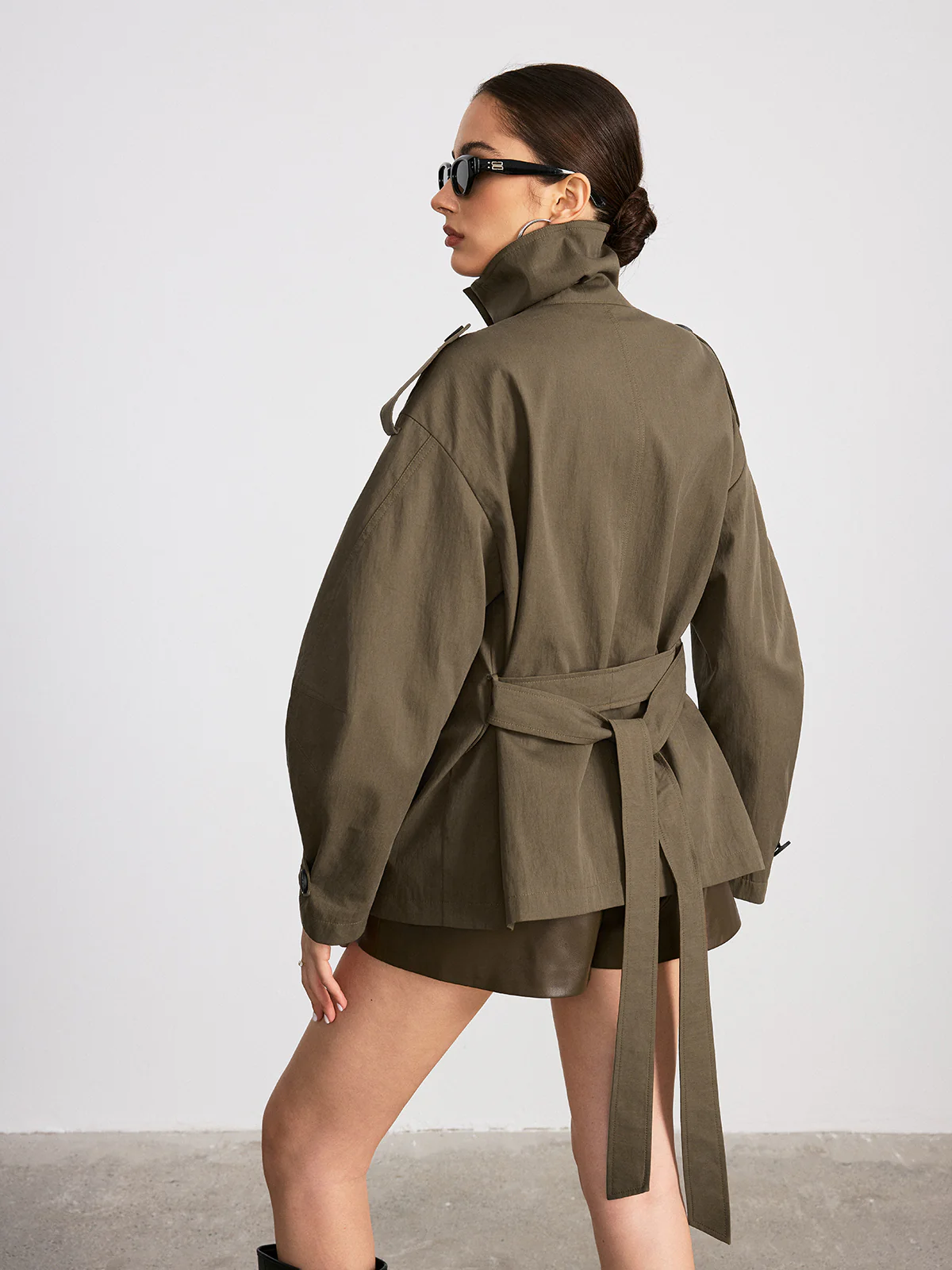 Double-Breasted Belted Trench Coat