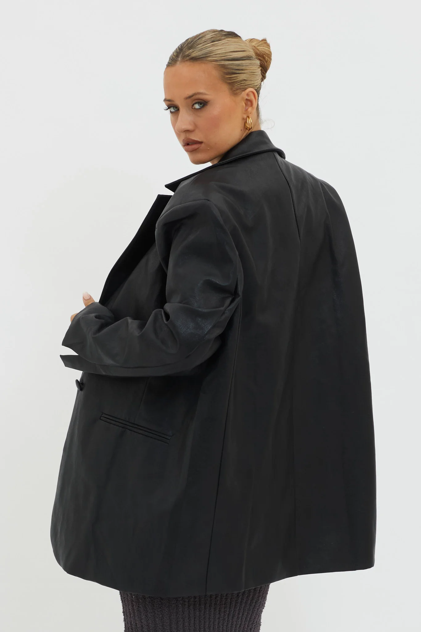 Luminate Oversized Coat Jacket Black