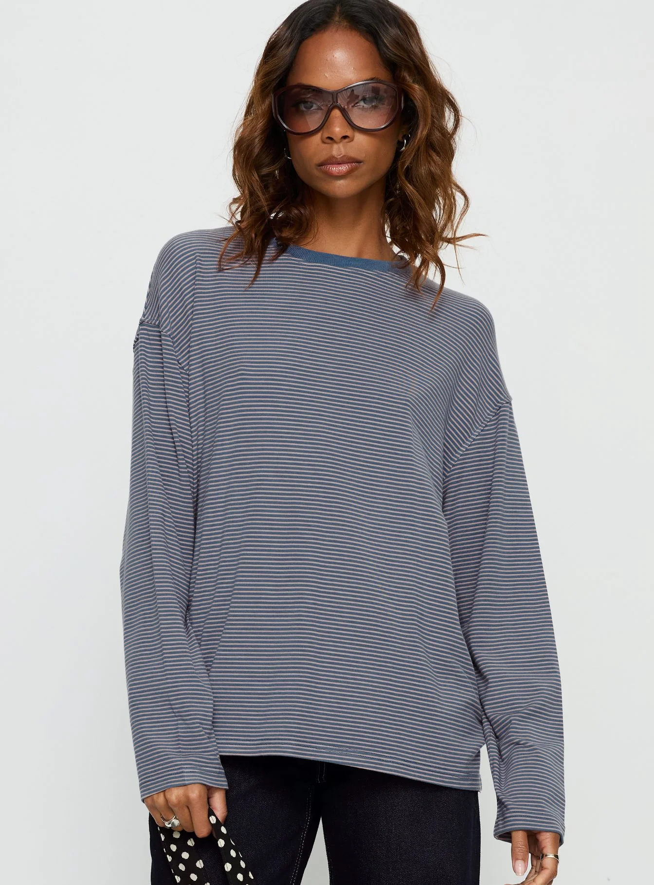Avriana Long Sleeve Top Blue Stripe