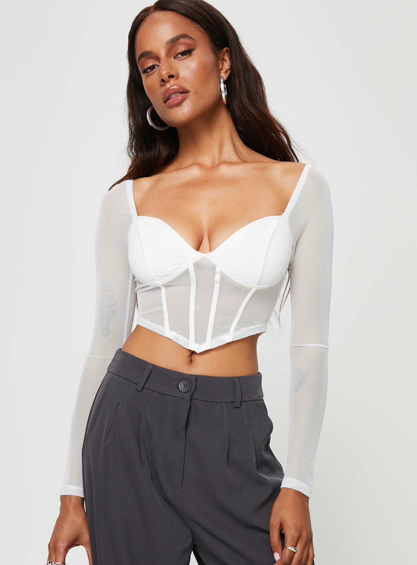 Maranta Long Sleeve Top White