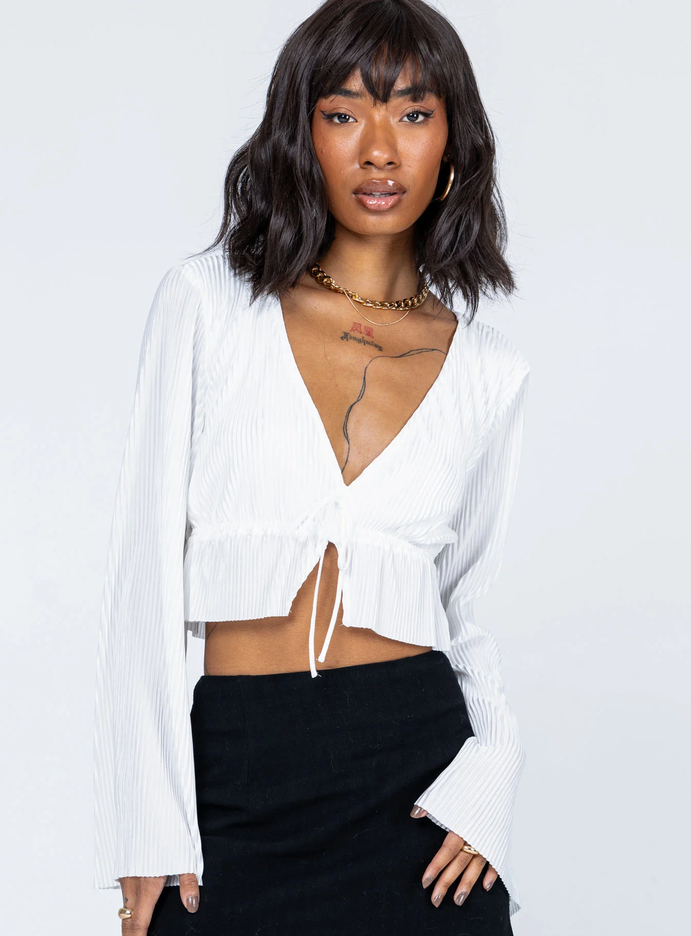 Khari Long Sleeve Top White