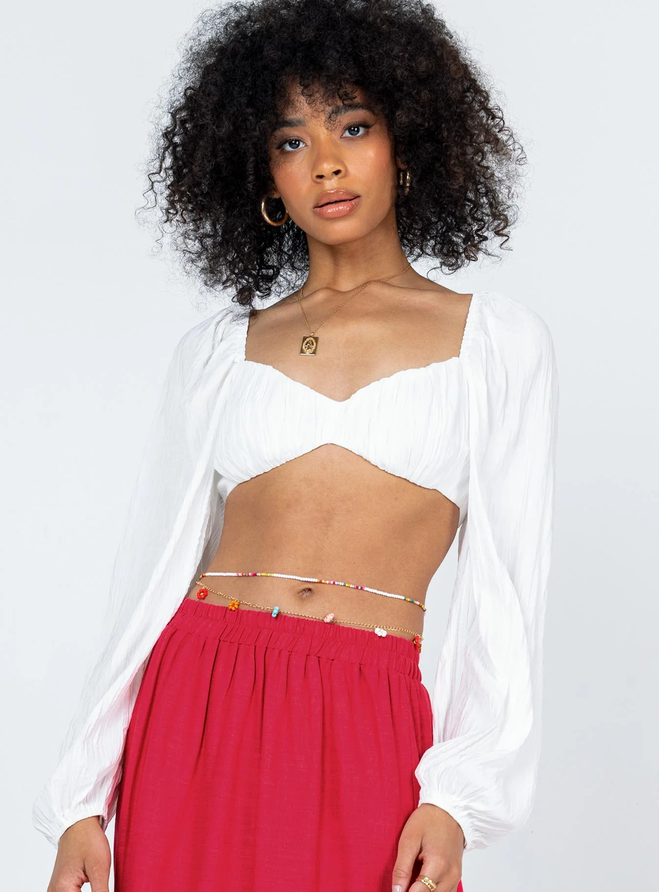 Kerry Long Sleeve Top White