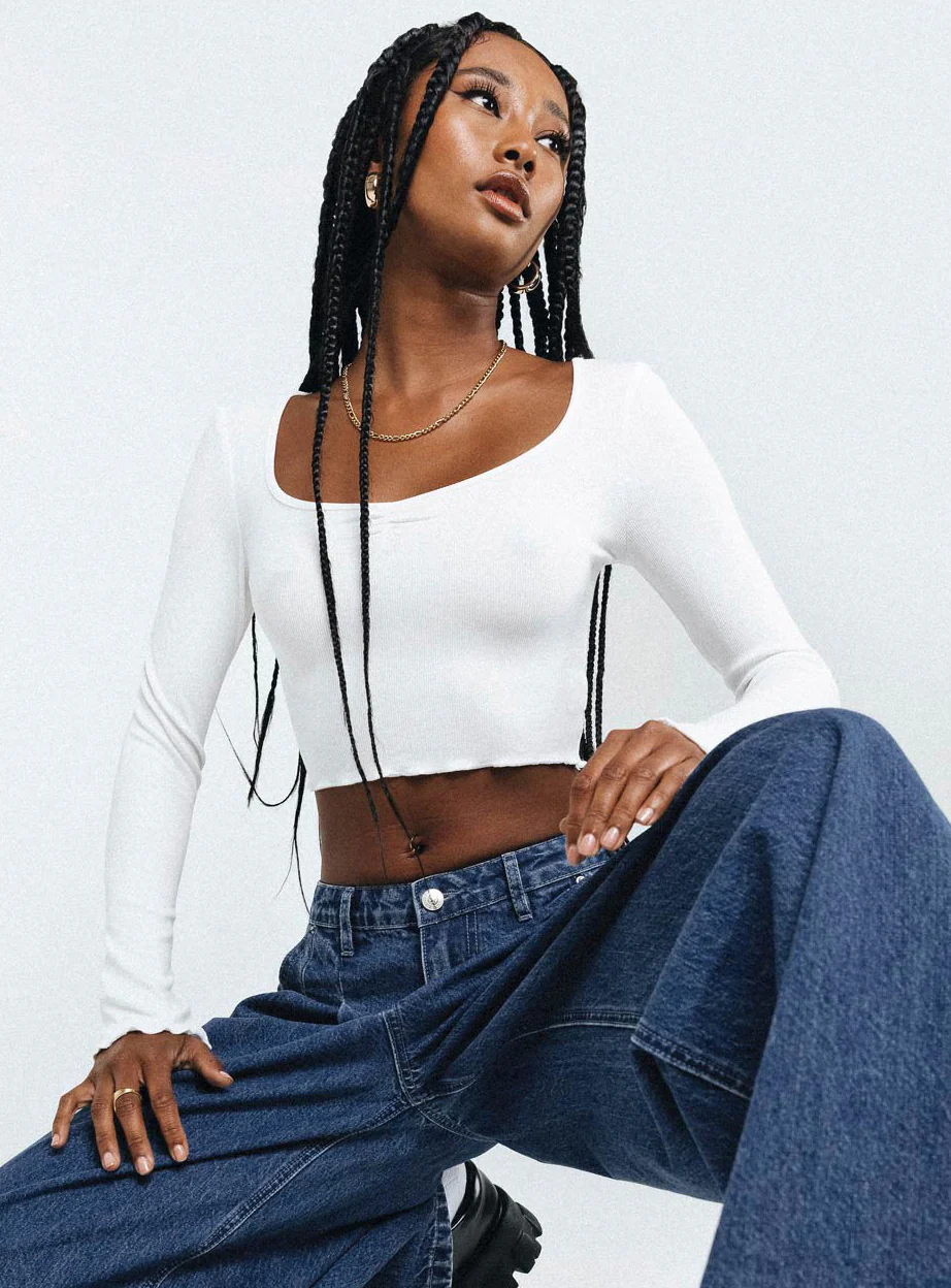 Corley Long Sleeve Top White