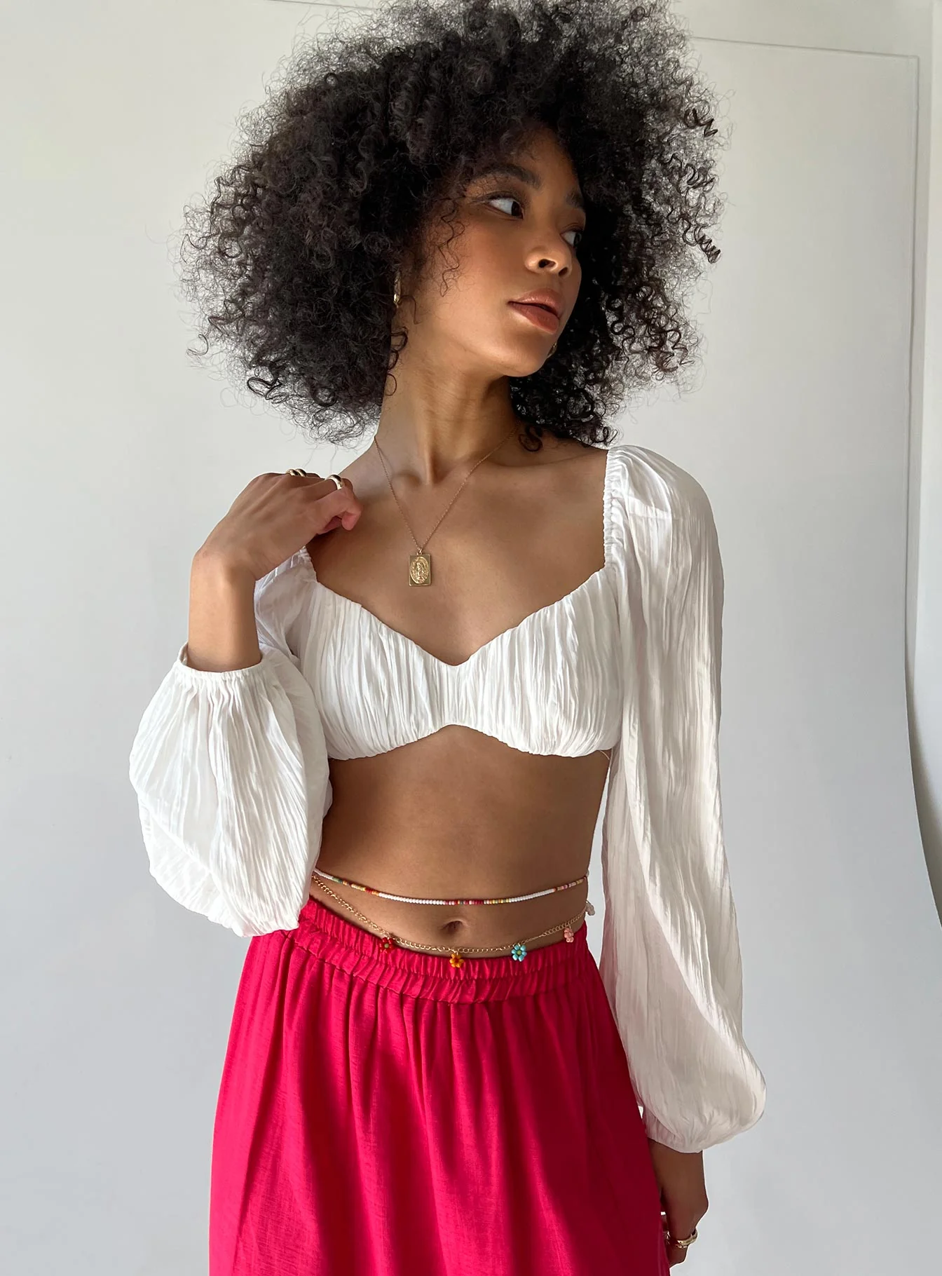 Kerry Long Sleeve Top White