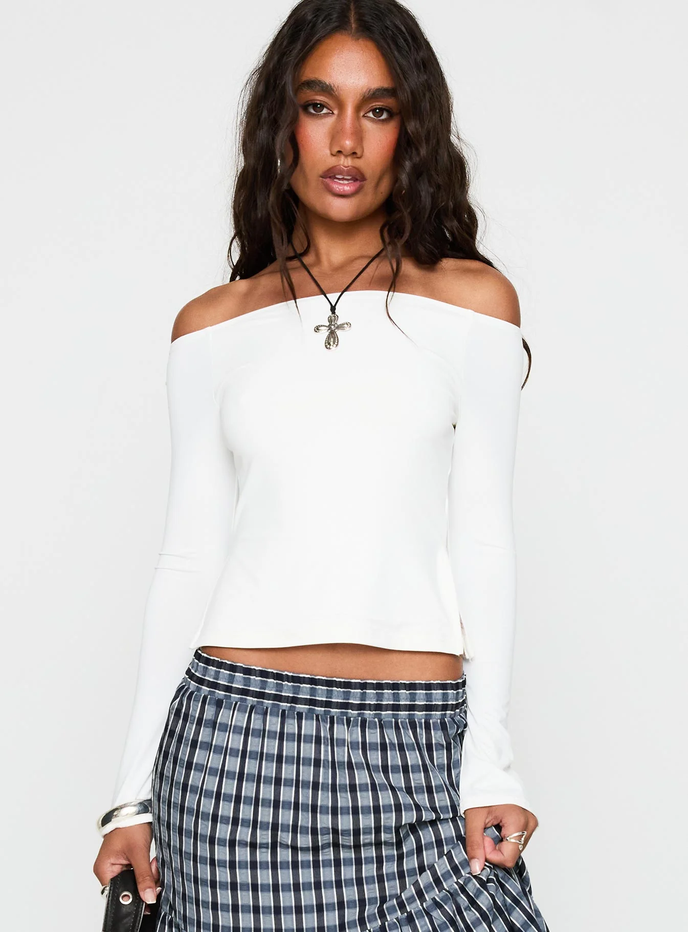 Maestro Off The Shoulder Top White