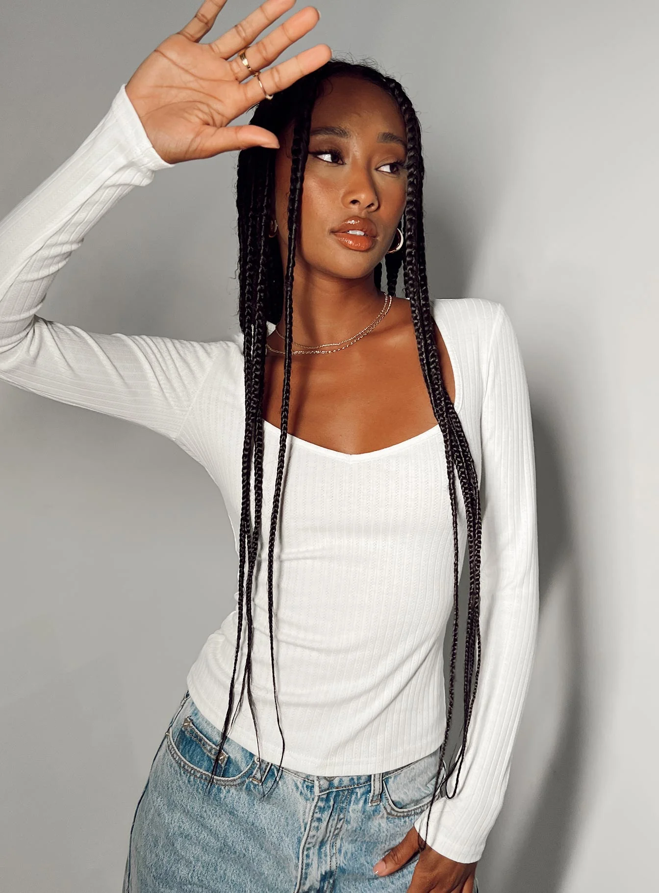 Garcia Long Sleeve Top White