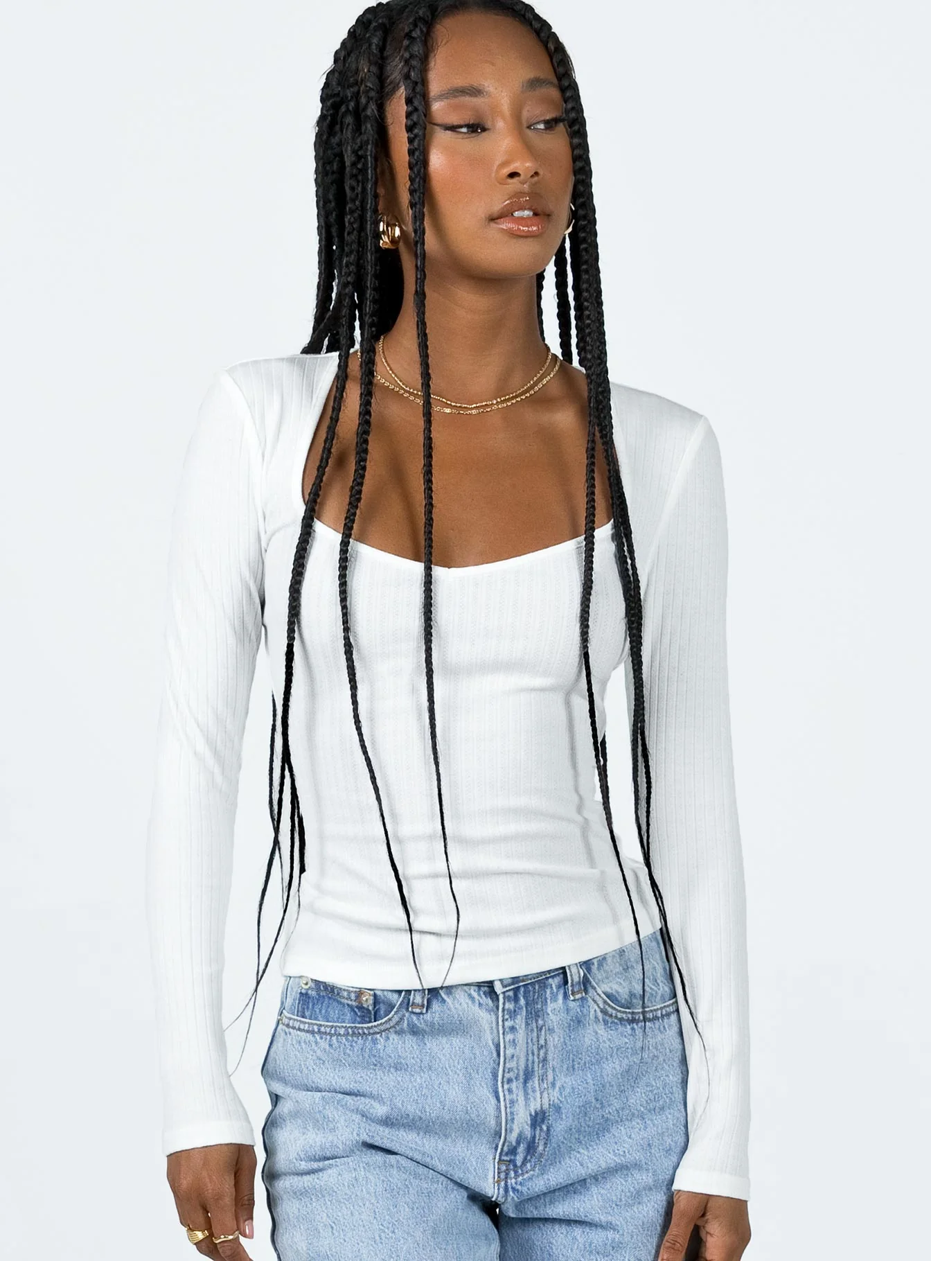 Garcia Long Sleeve Top White