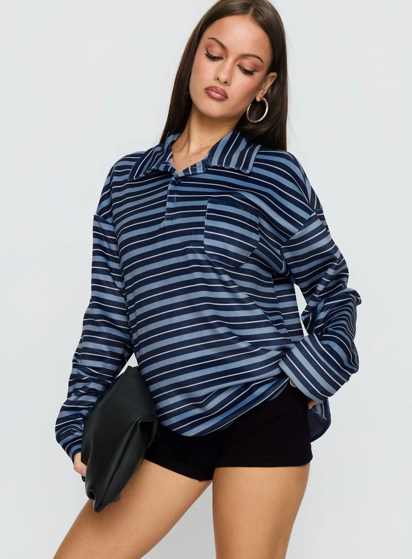 Mystris Collared Jumper Blue Stripe