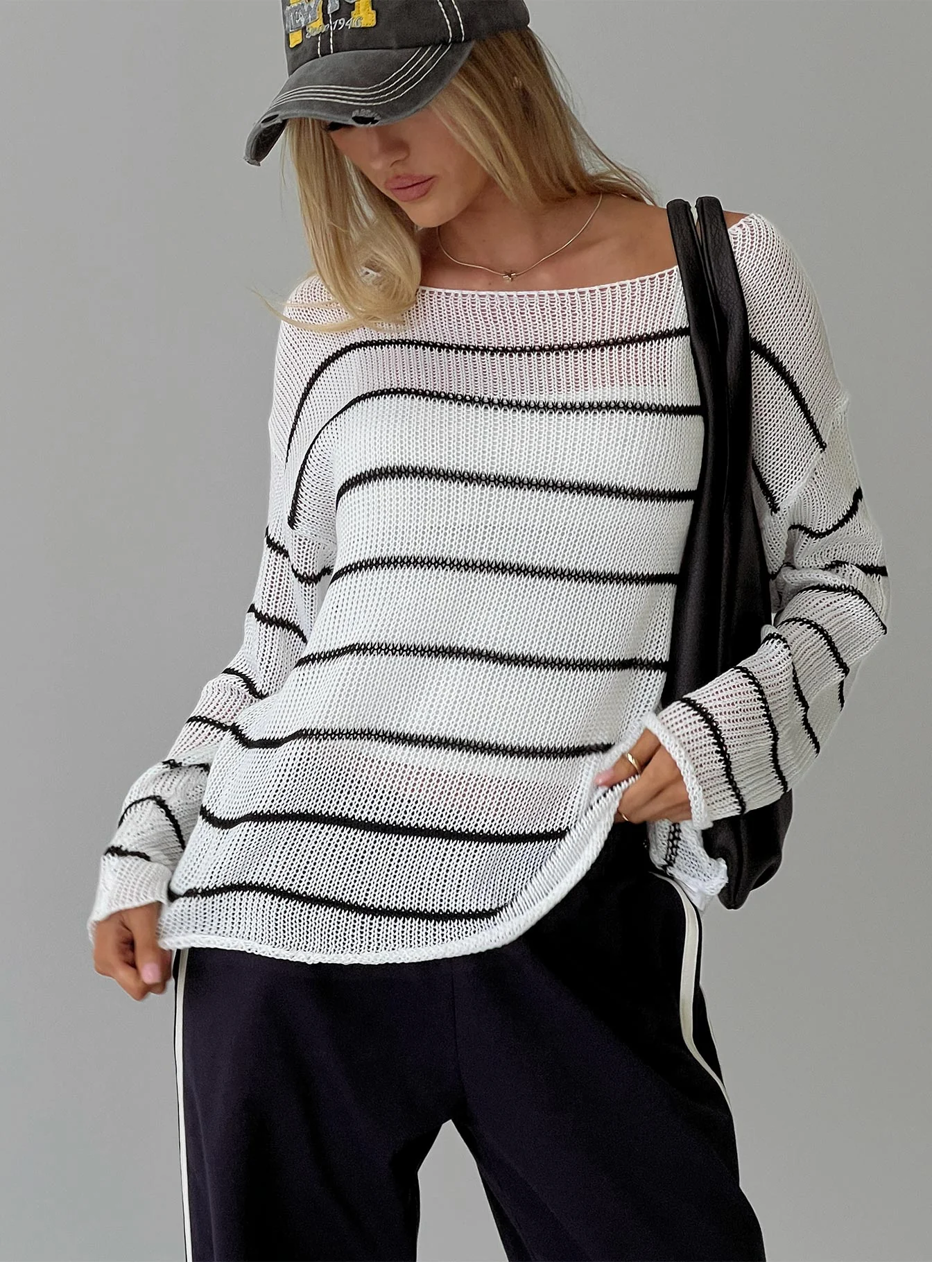 Alperton Knit Sweater Cream Stripe
