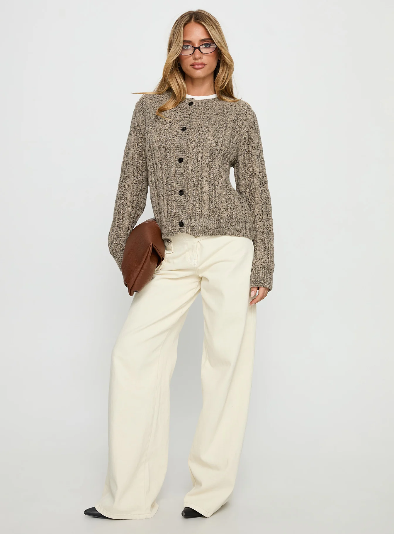 Kaytee Button Up Knit Cardigan Grey