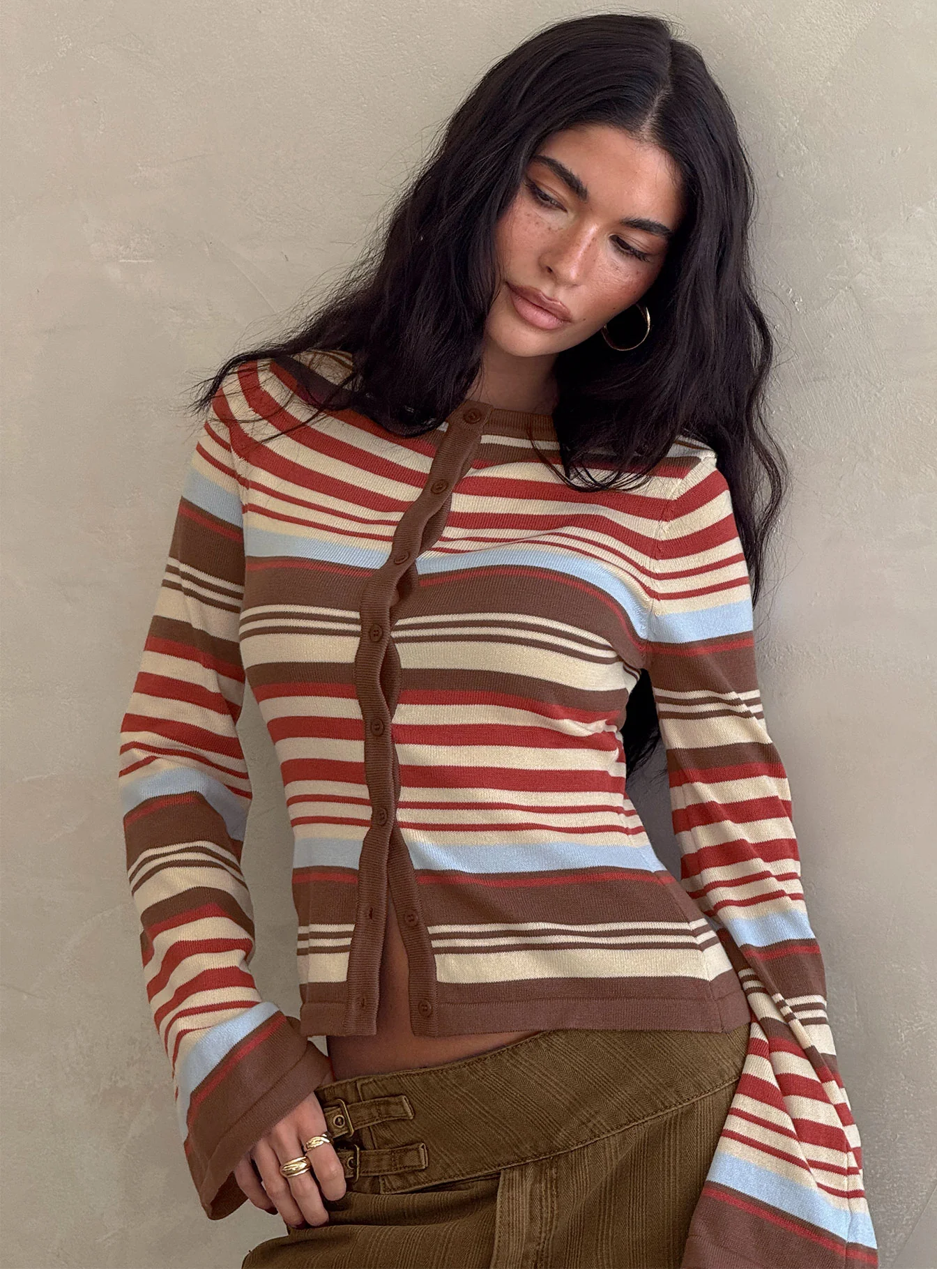 Milda Knit Cardigan Multi Stripe
