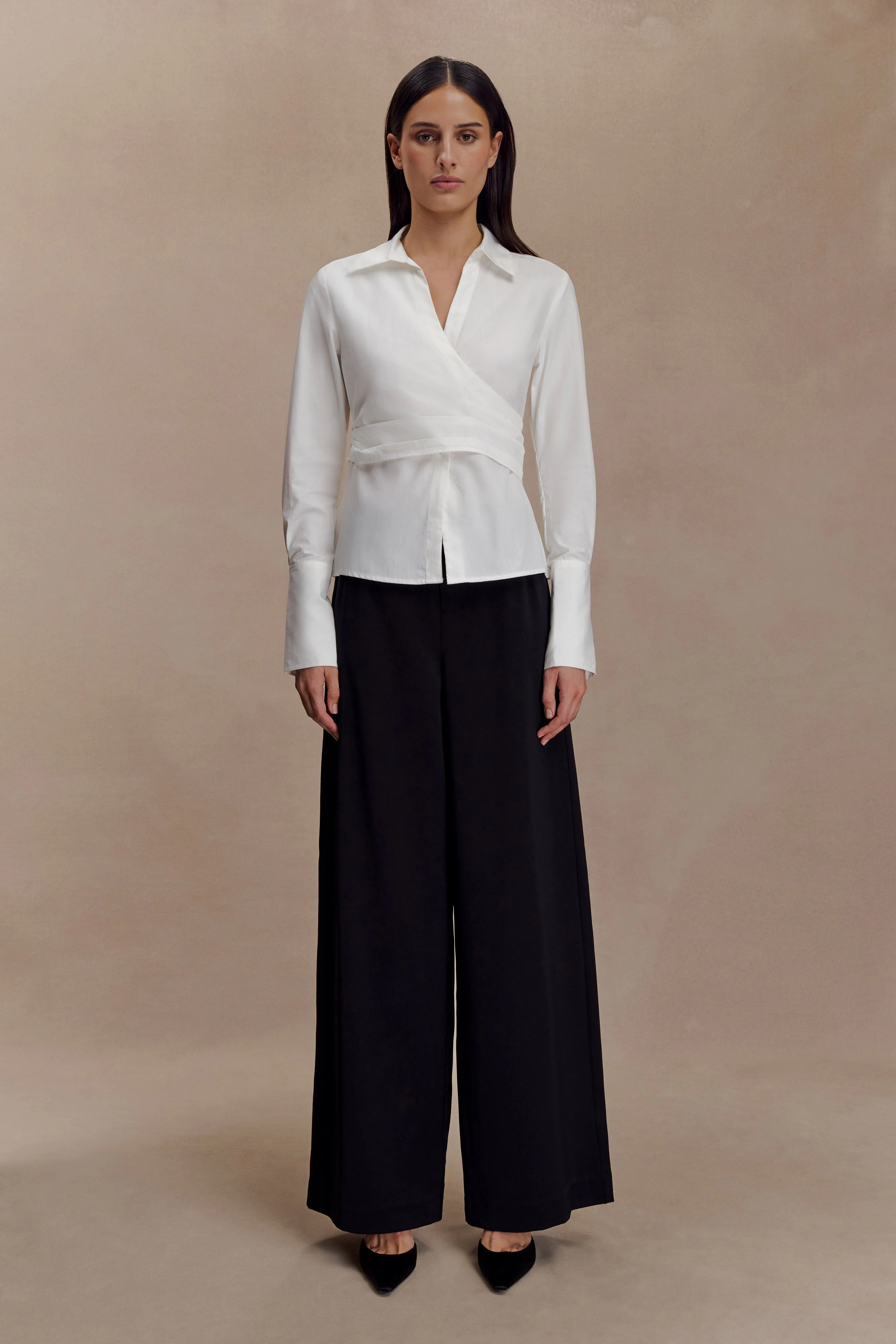 Arlo Wide Leg Suiting Trouser - Black