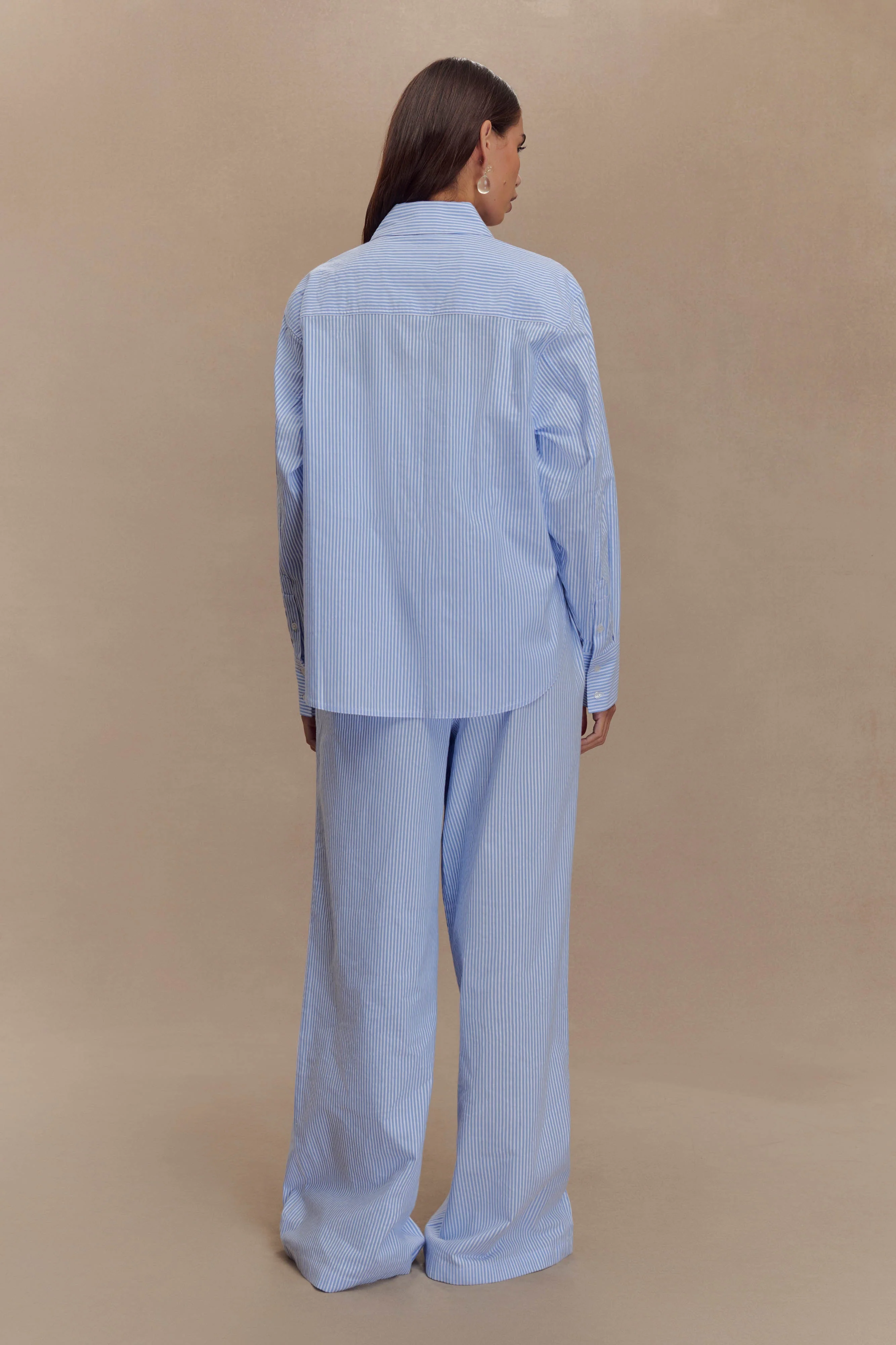 Hansen Oversized Shirt - Blue Pinstripe