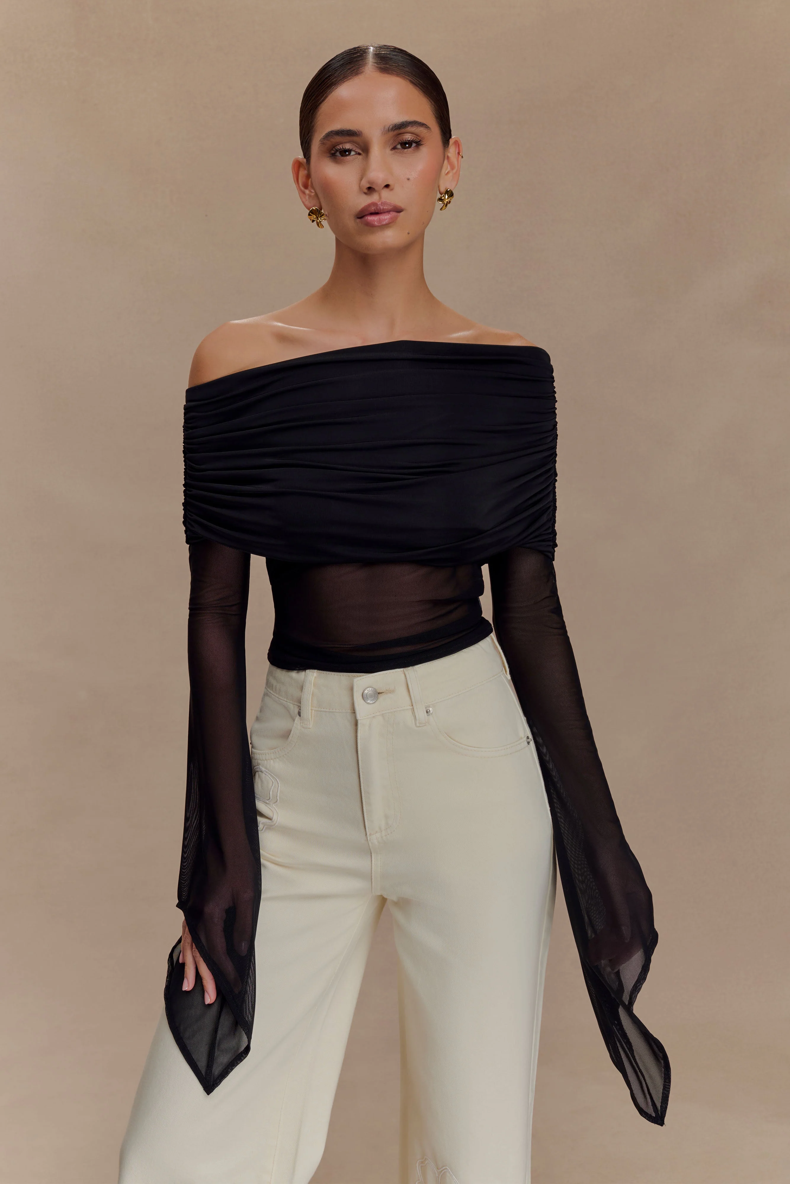 Dahlia One Shoulder Top - Black