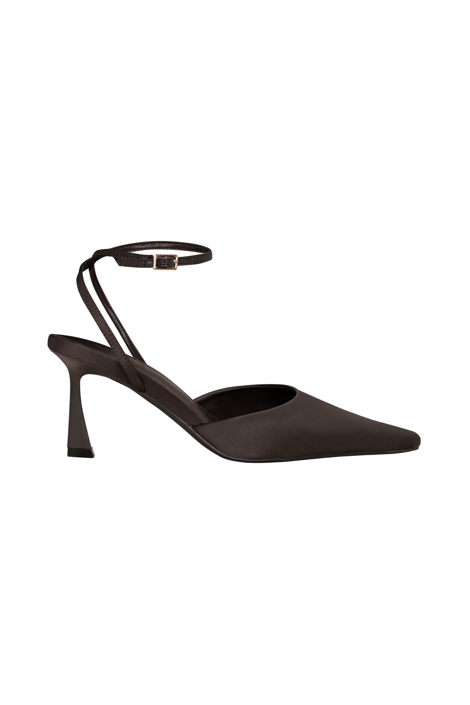 Marley Satin Pointed Heel - Chocolate