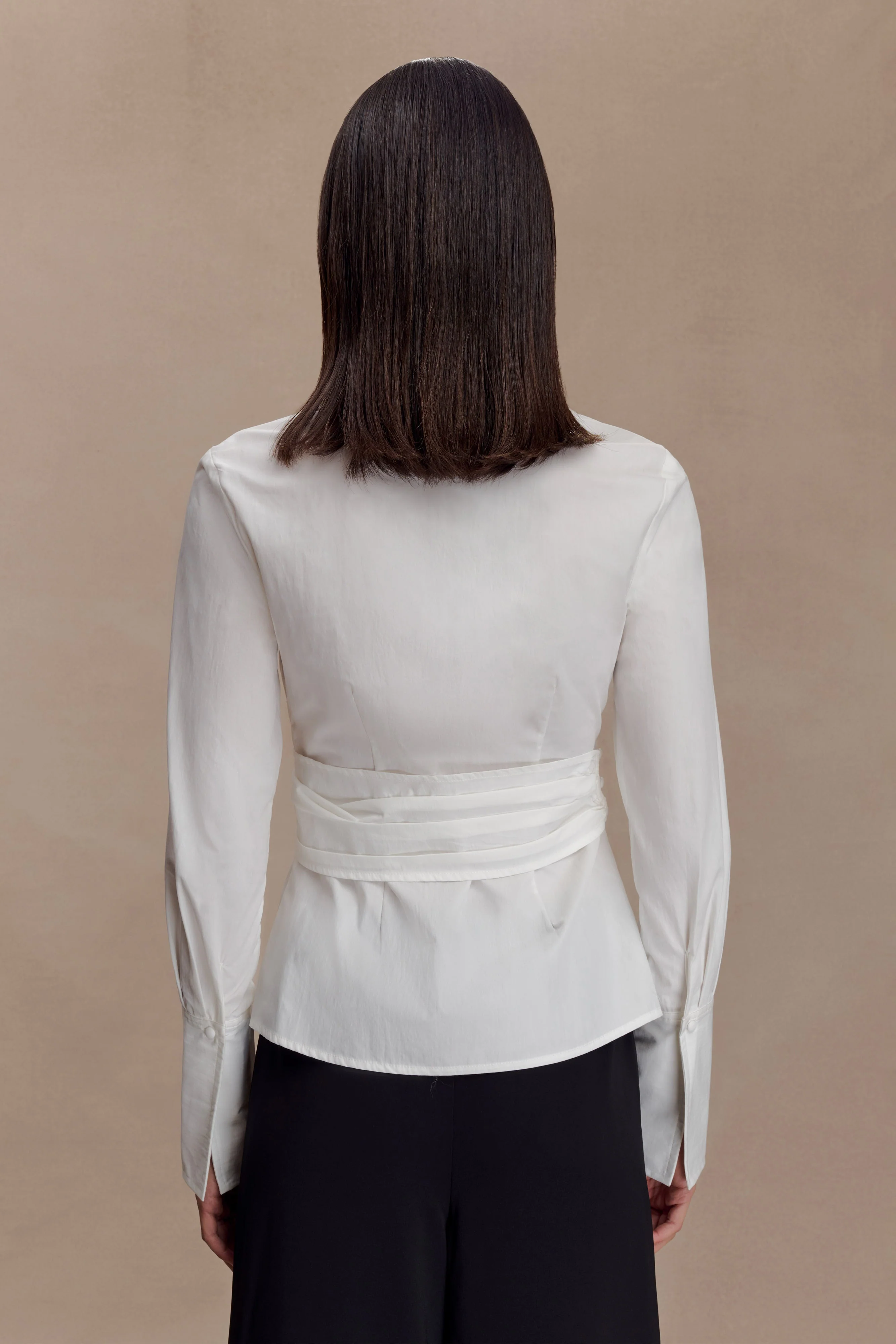 Eugenia Wrap Cotton Shirt - White