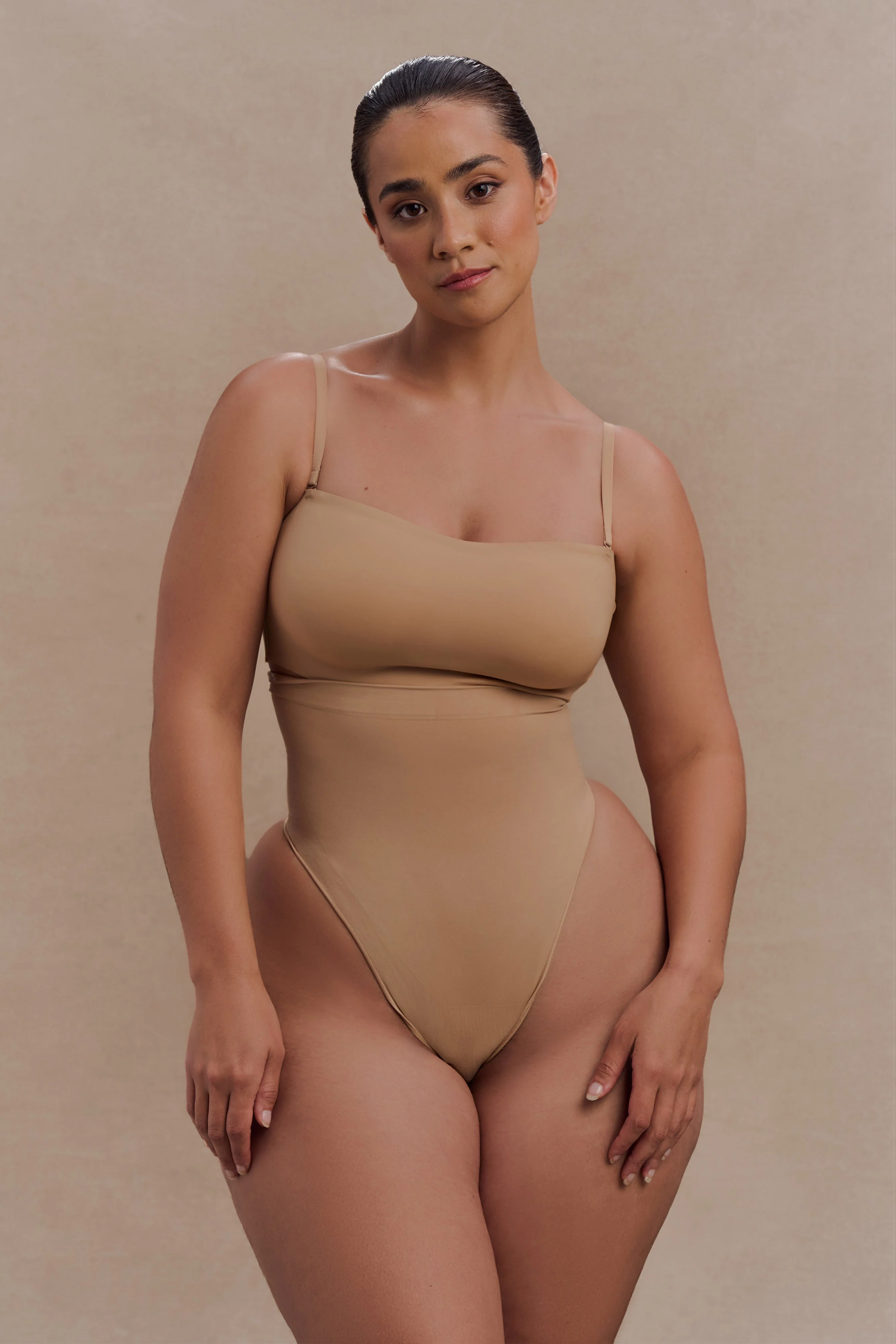Saria High Waist Shapewear Briefs - Beige