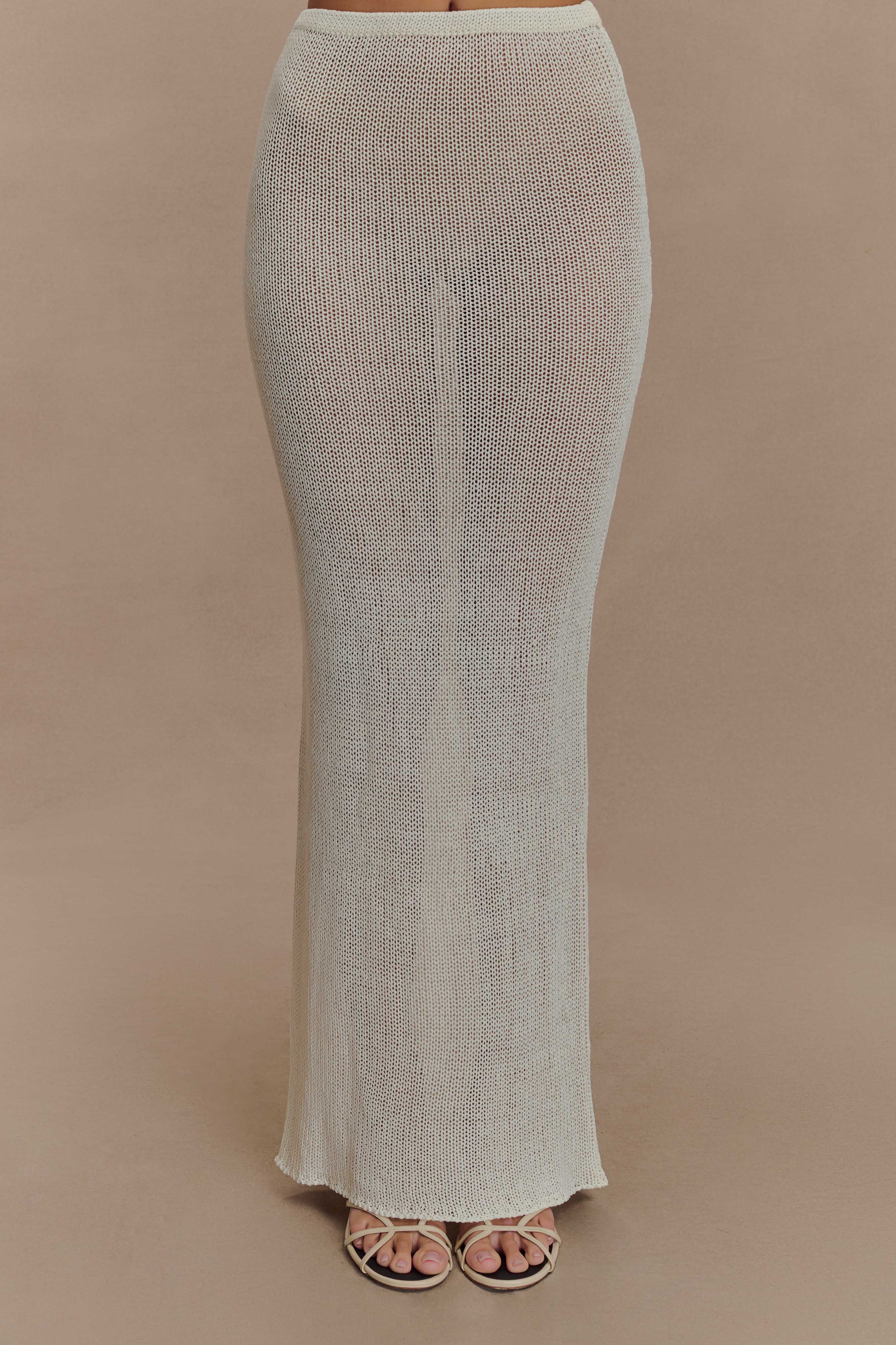 Reagan Knit Maxi Skirt - White