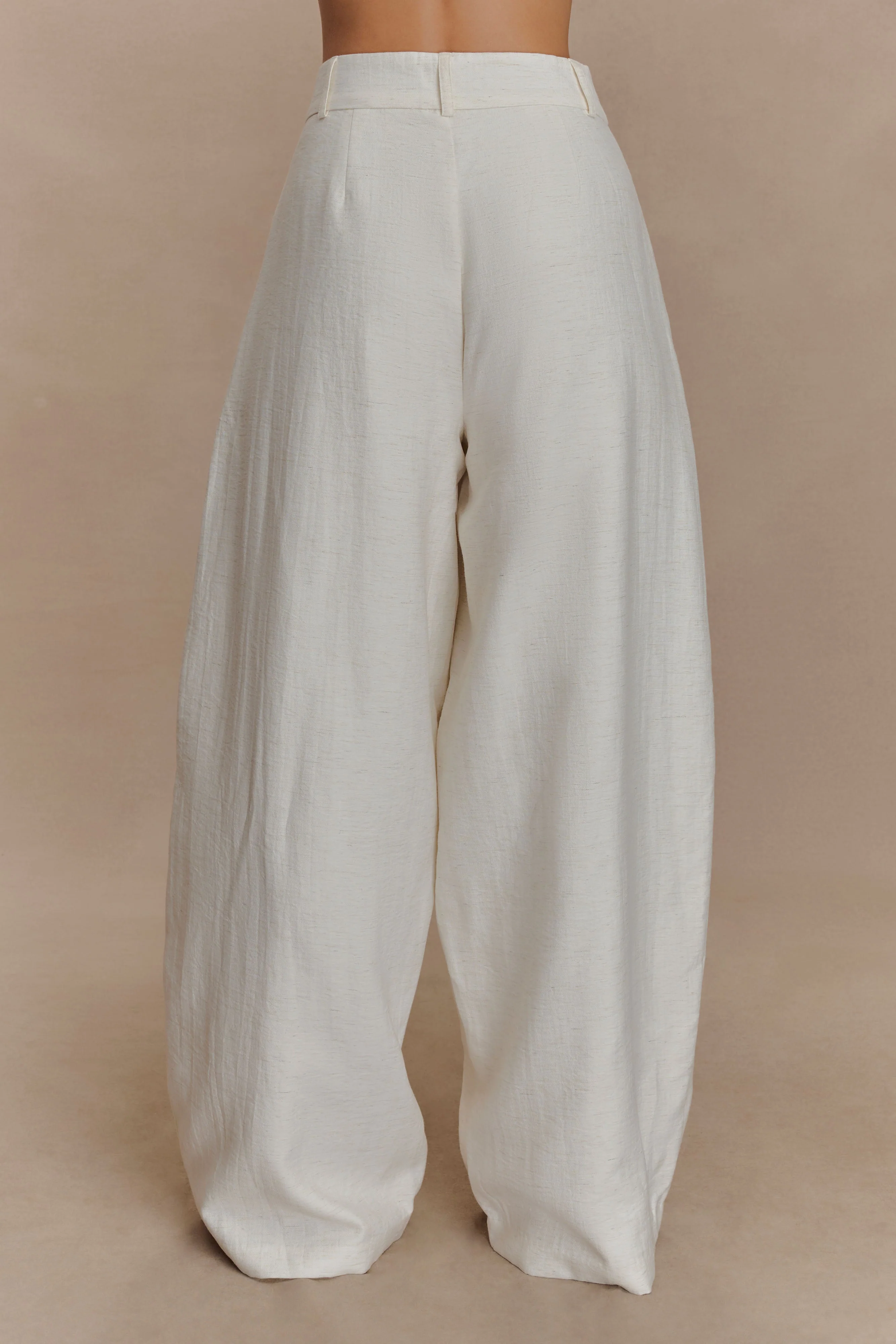 Cyrene Linen Wide Leg Pants - Oat Marle