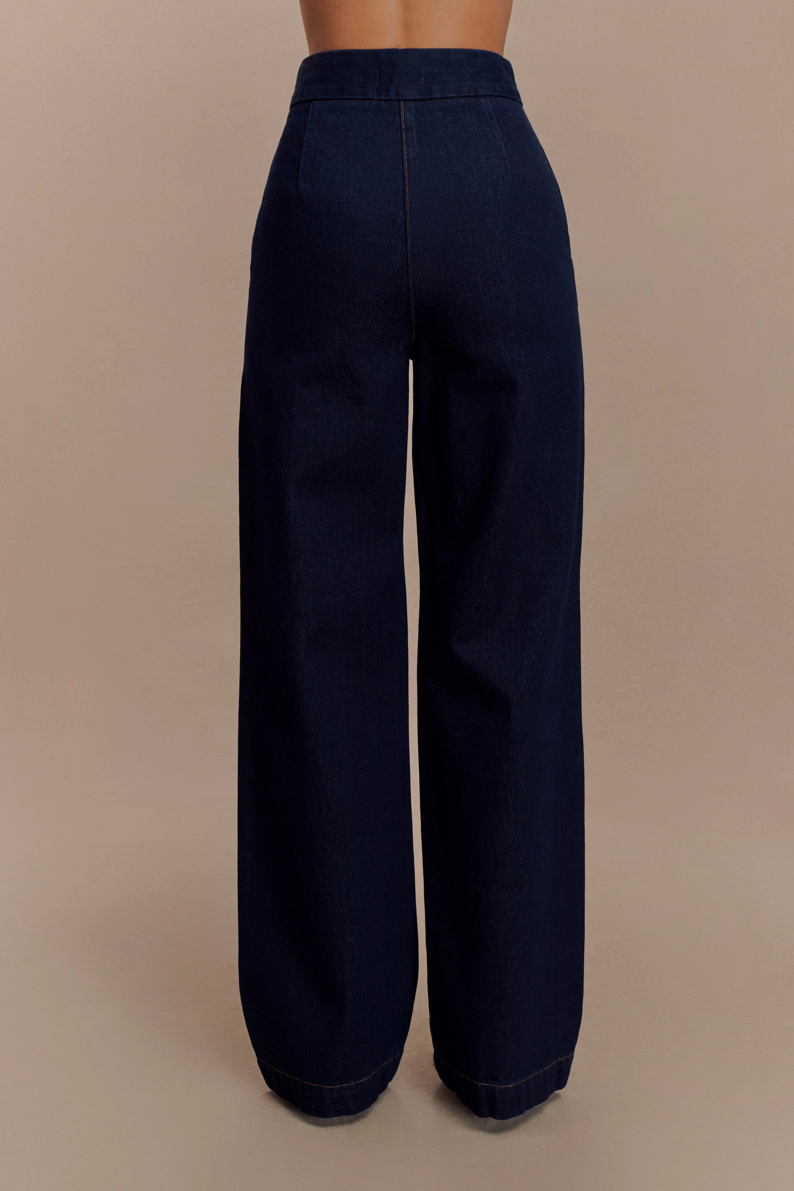 Rayne Wide Leg Denim Jeans - Indigo Blue