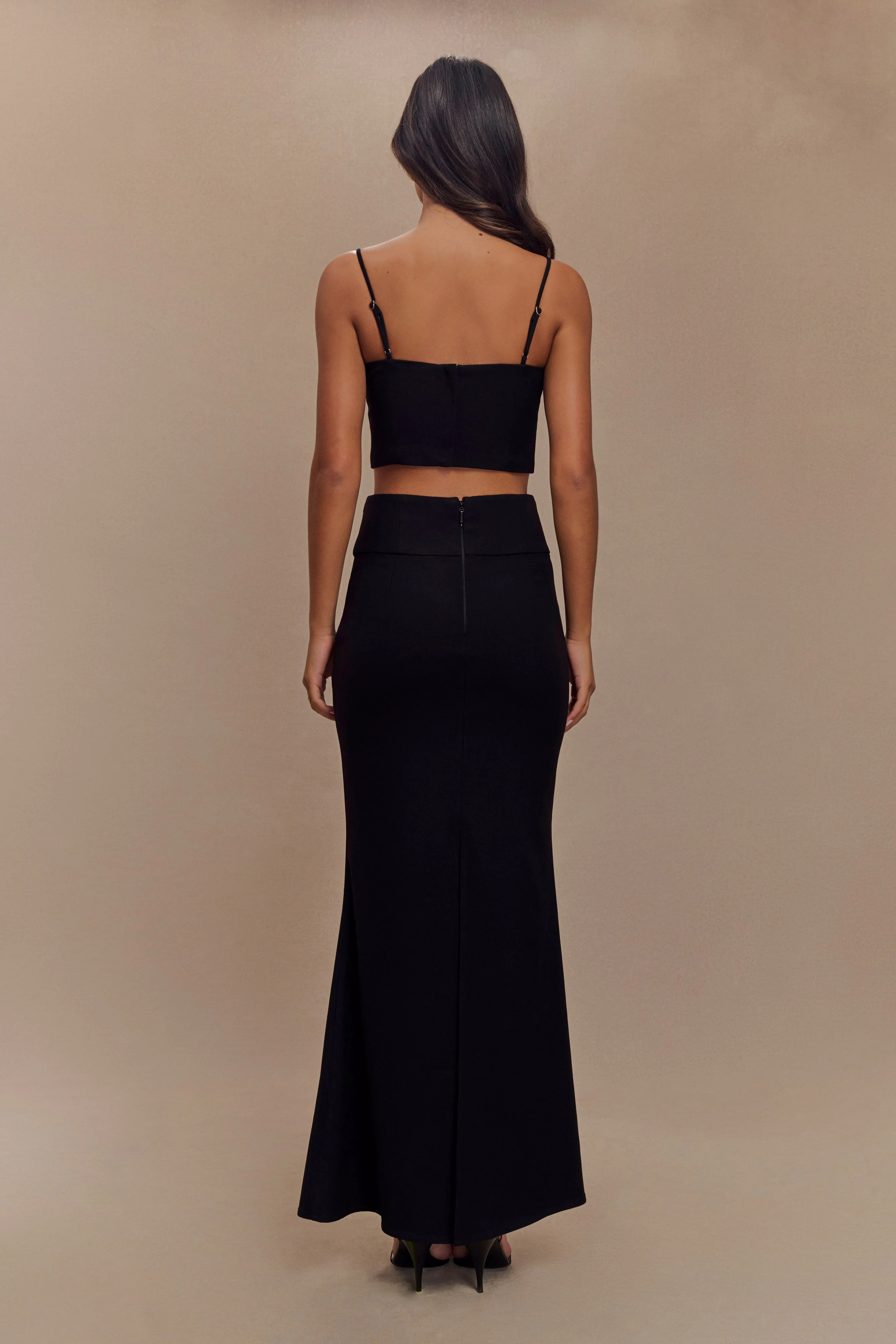 Grace Suiting Maxi Skirt - Black