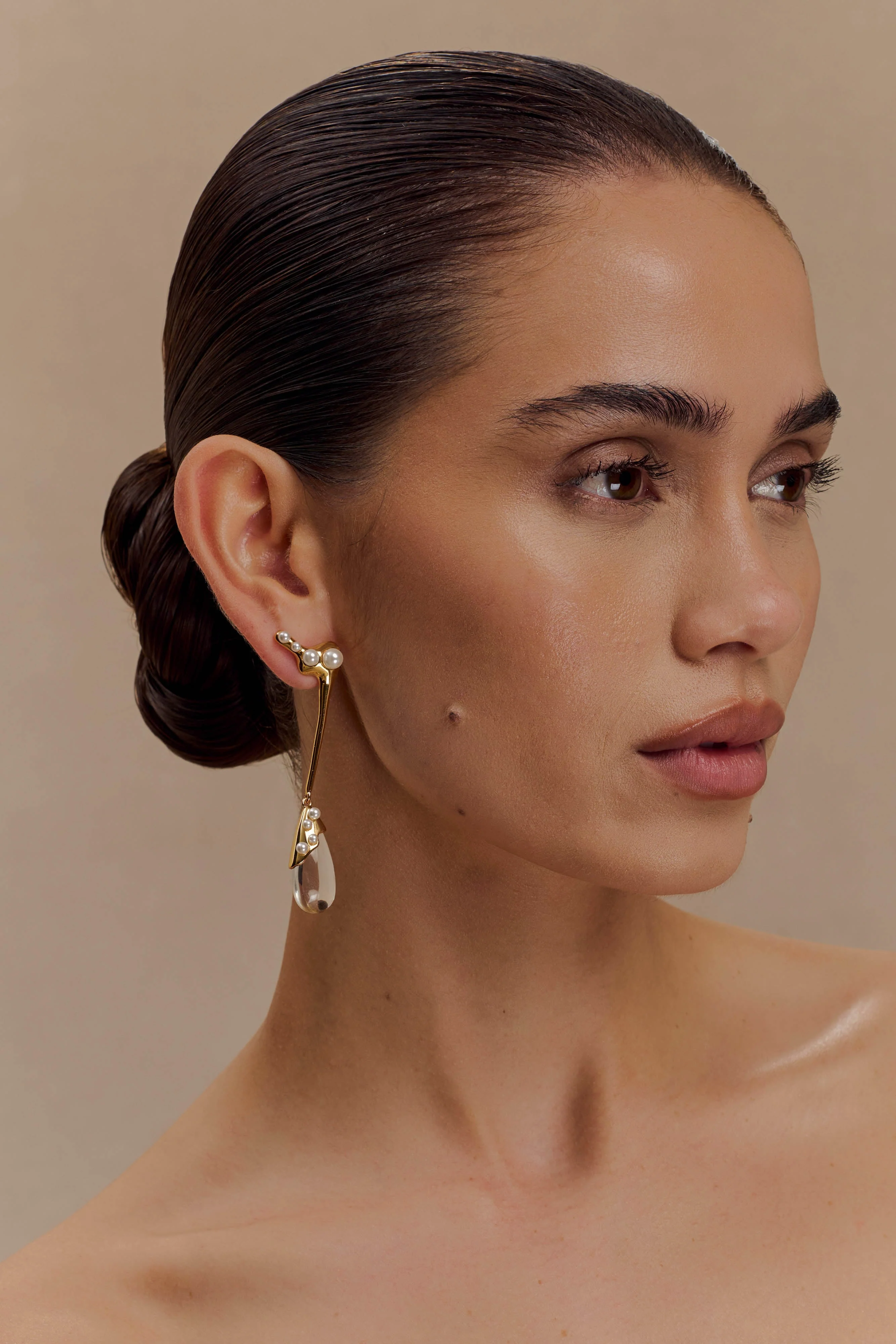 Adelaide Pearl Drop Earrings - Gold