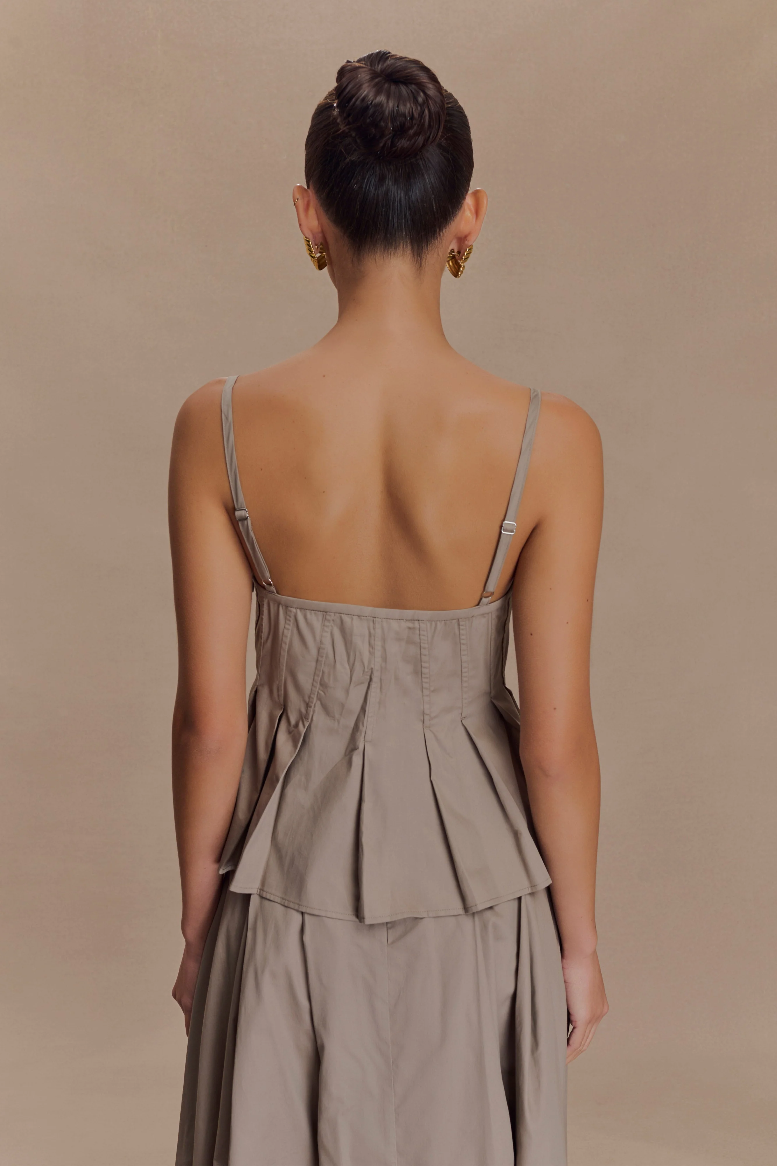 Mae Cotton Top - Pebble Brown