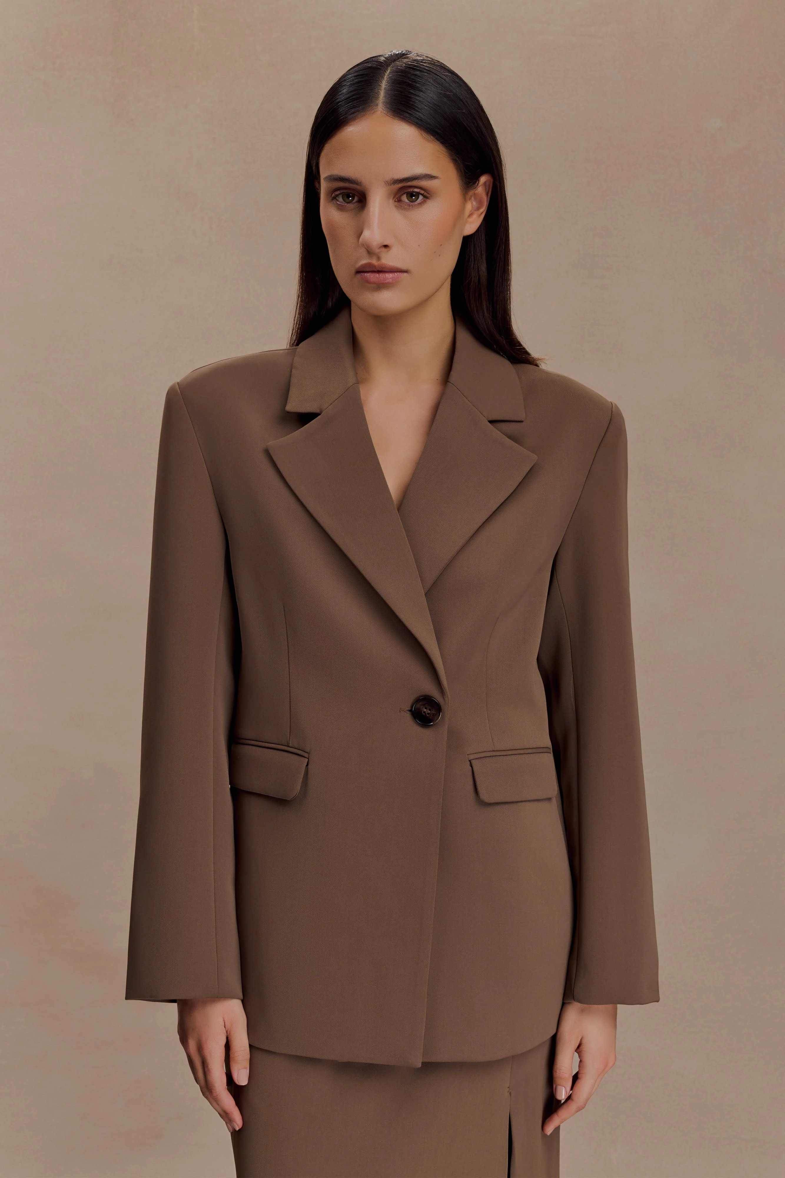 Mateo Oversized Blazer - Cacao Brown