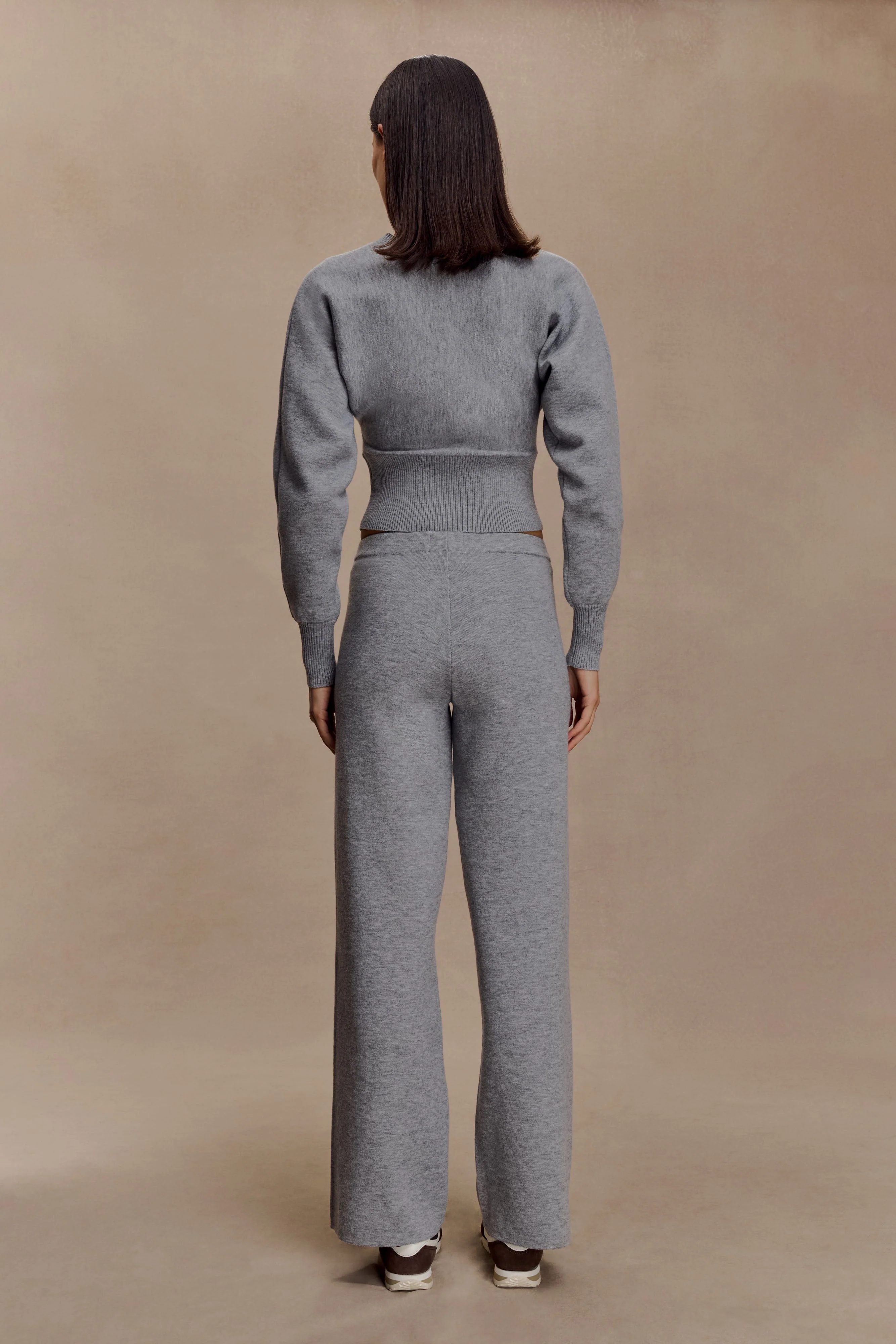 Kerrymae Straight Leg Knit Pants - Grey Marle