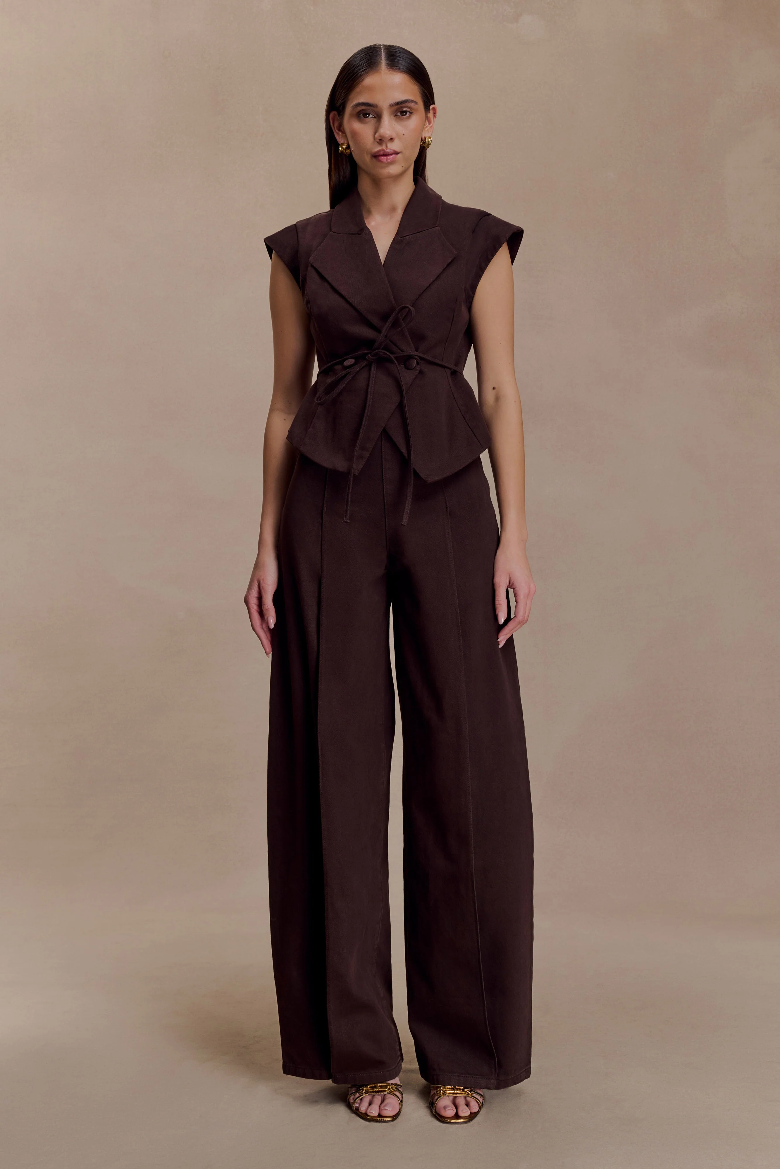 Beatrix High Rise Denim Jeans - Chocolate