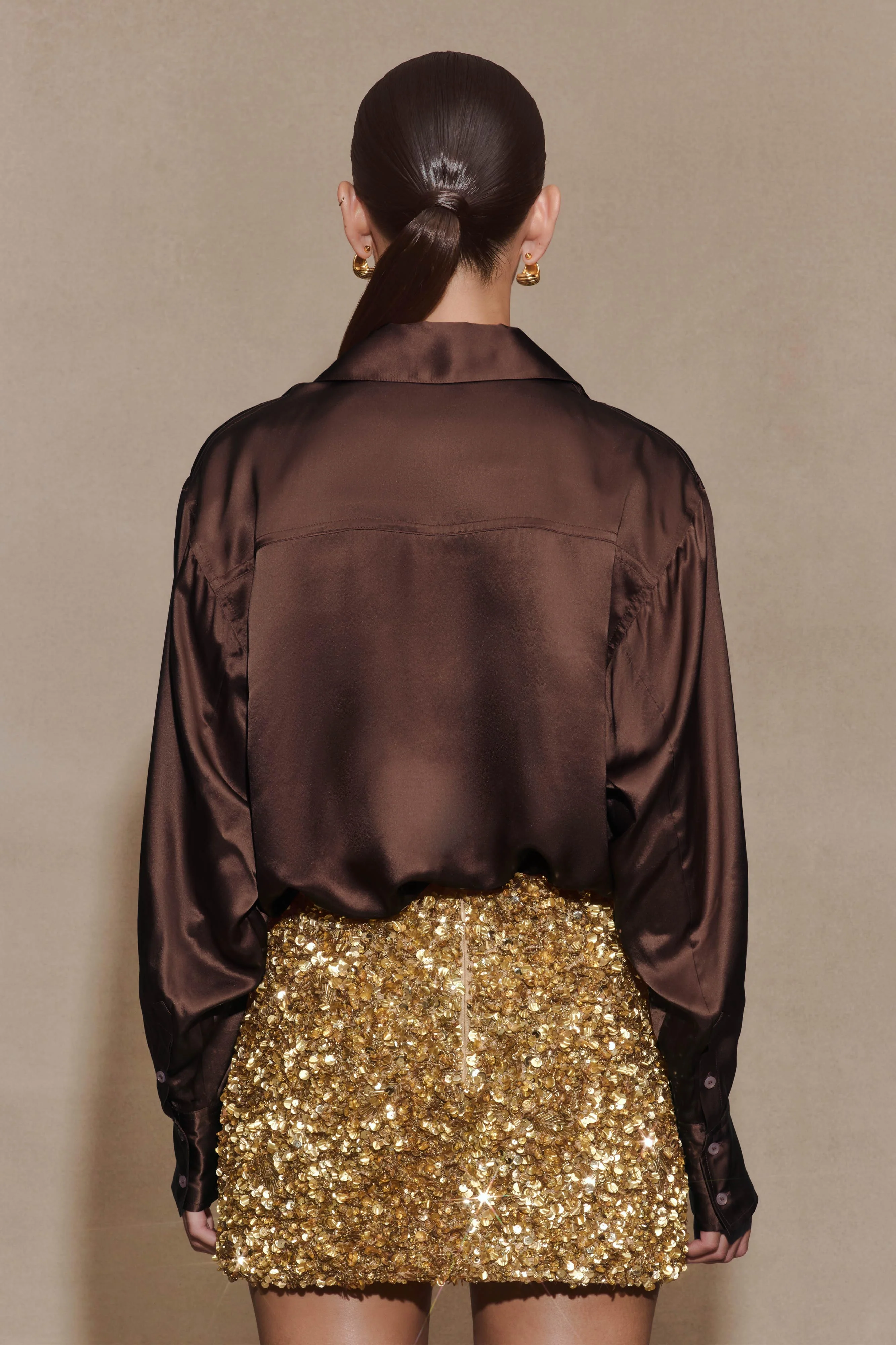 Porter Hand Beaded Mini Skirt - Gold