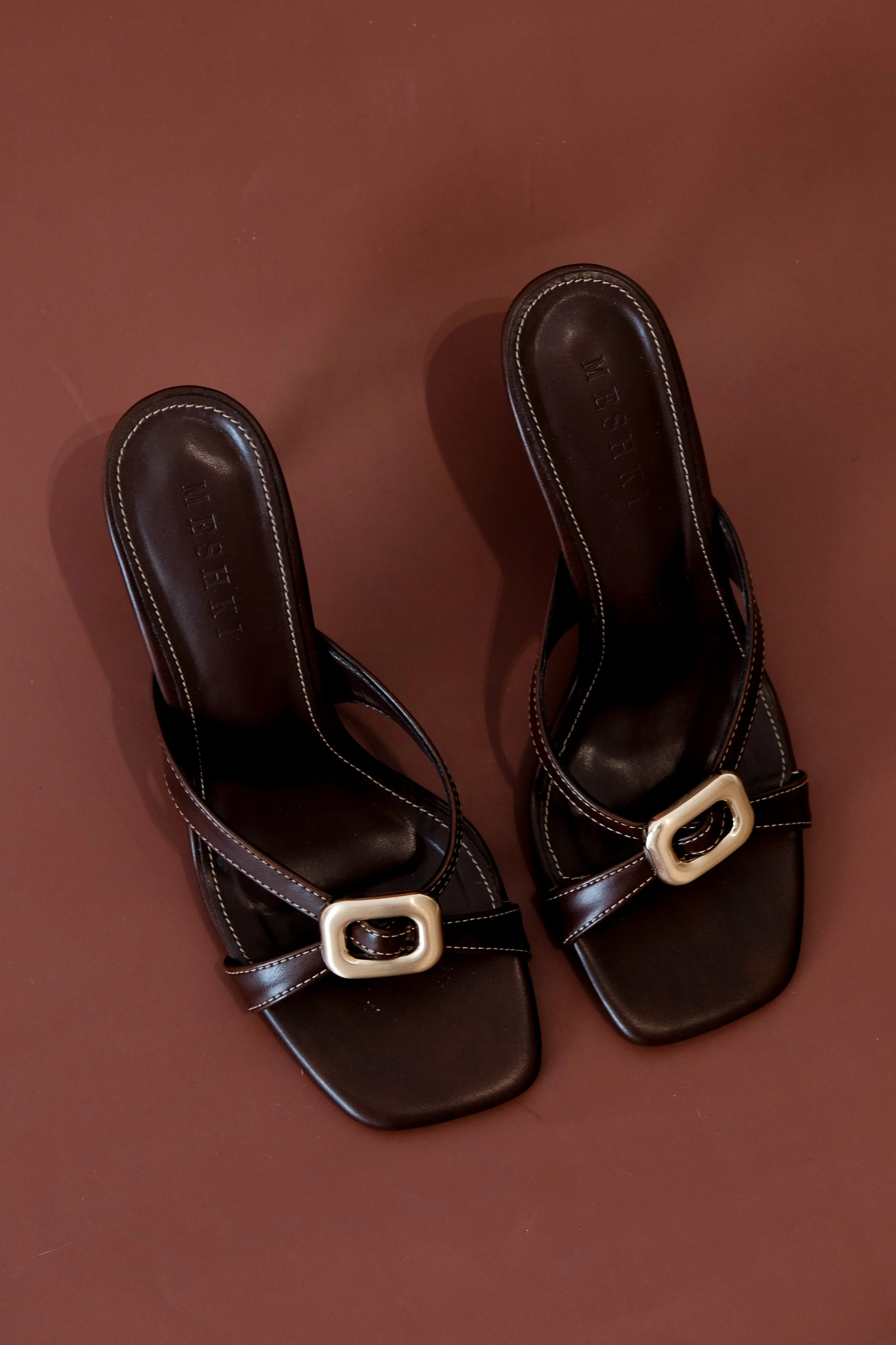 Jodie High Heel With Hardware - Chocolate