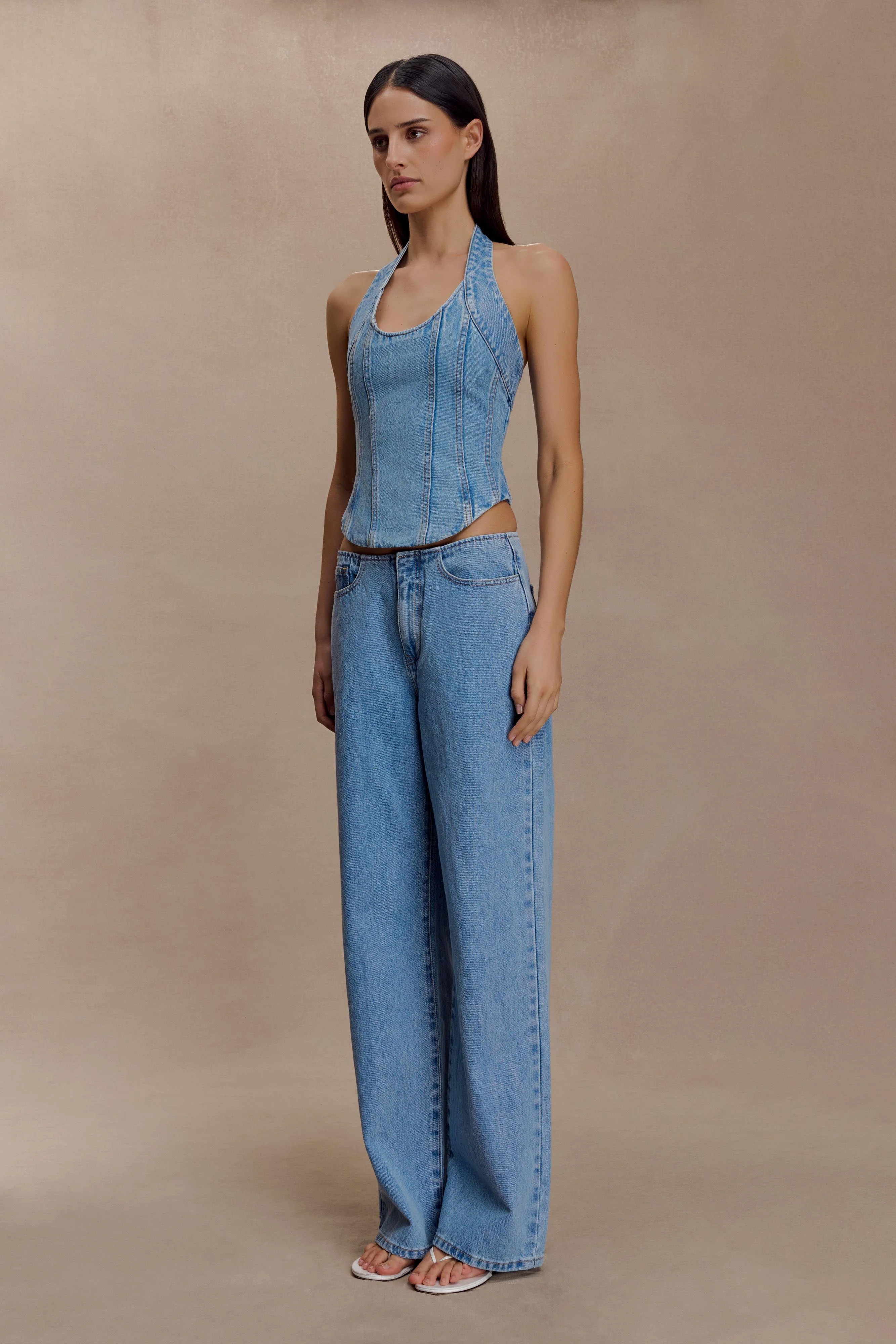 Caitlin Mid Rise Denim Jeans - Classic Blue