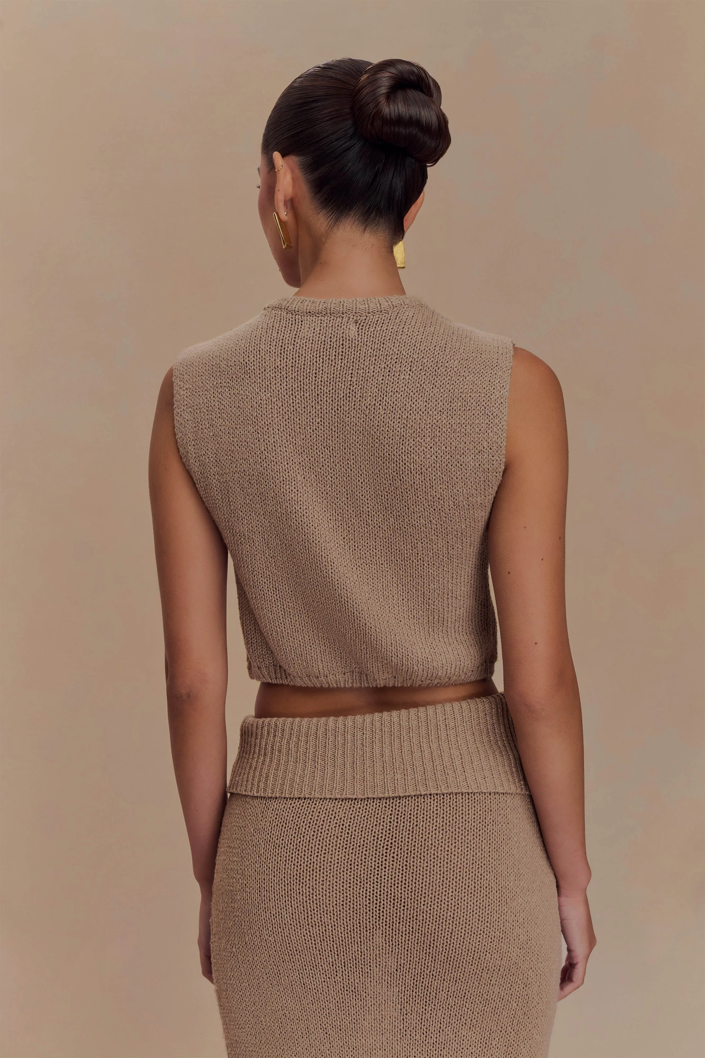 Sloane Overlay Knit Top - Latte