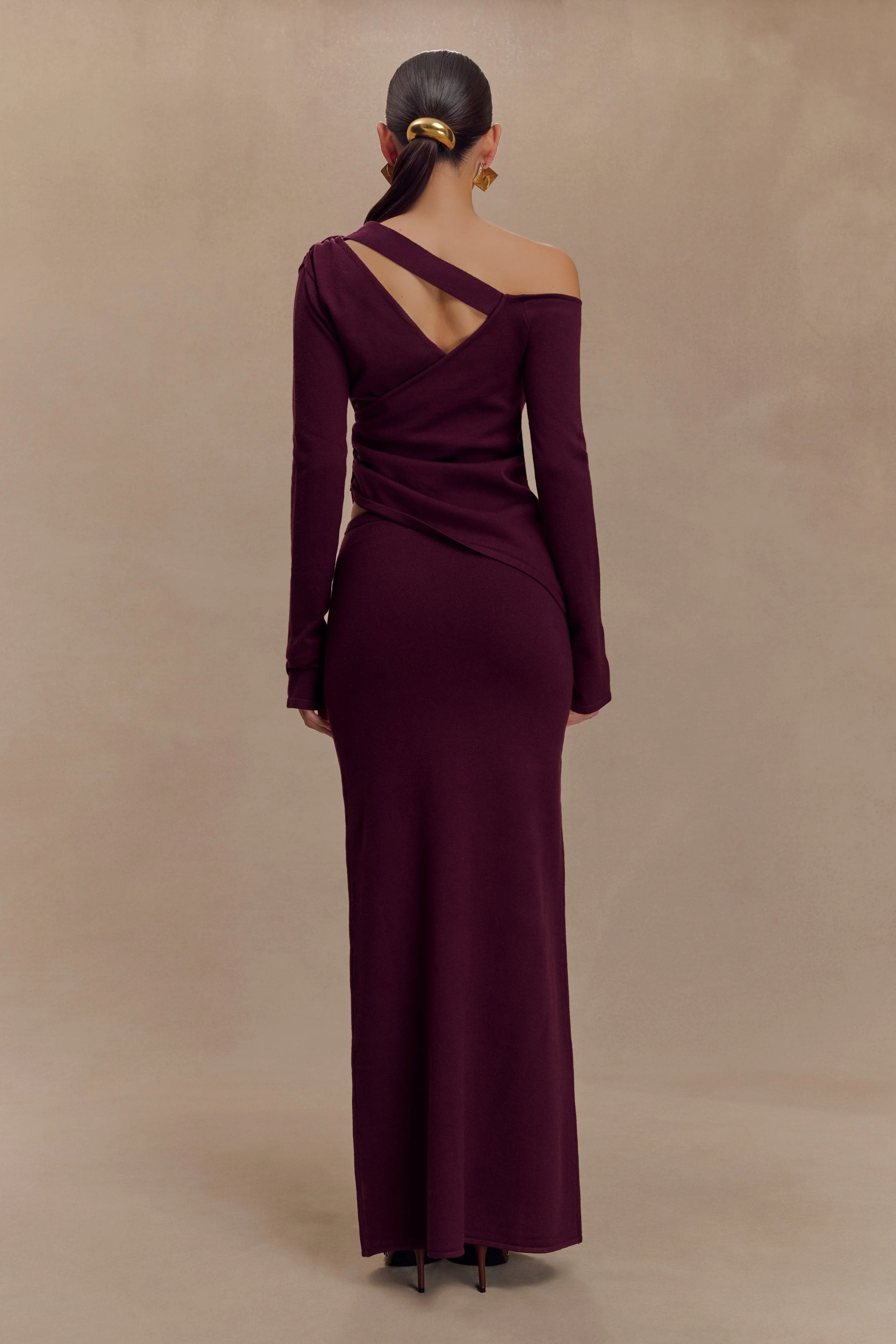 Miles Knit Maxi Skirt - Plum