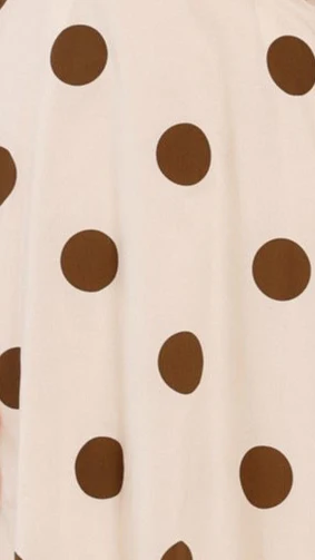Alondra Midi Dress - White/Camel Polka