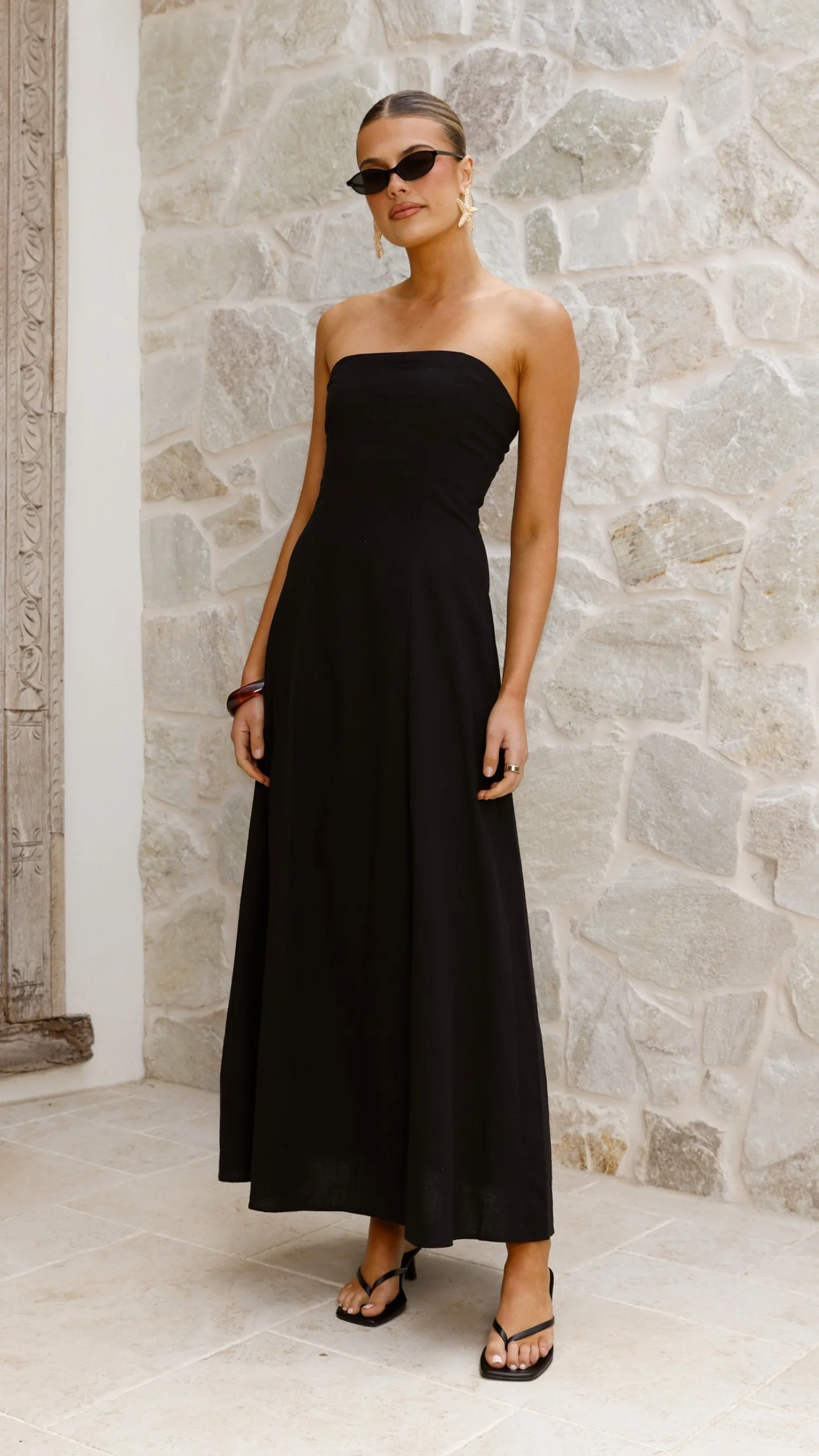 Astrid Strapless Maxi Dress - Black